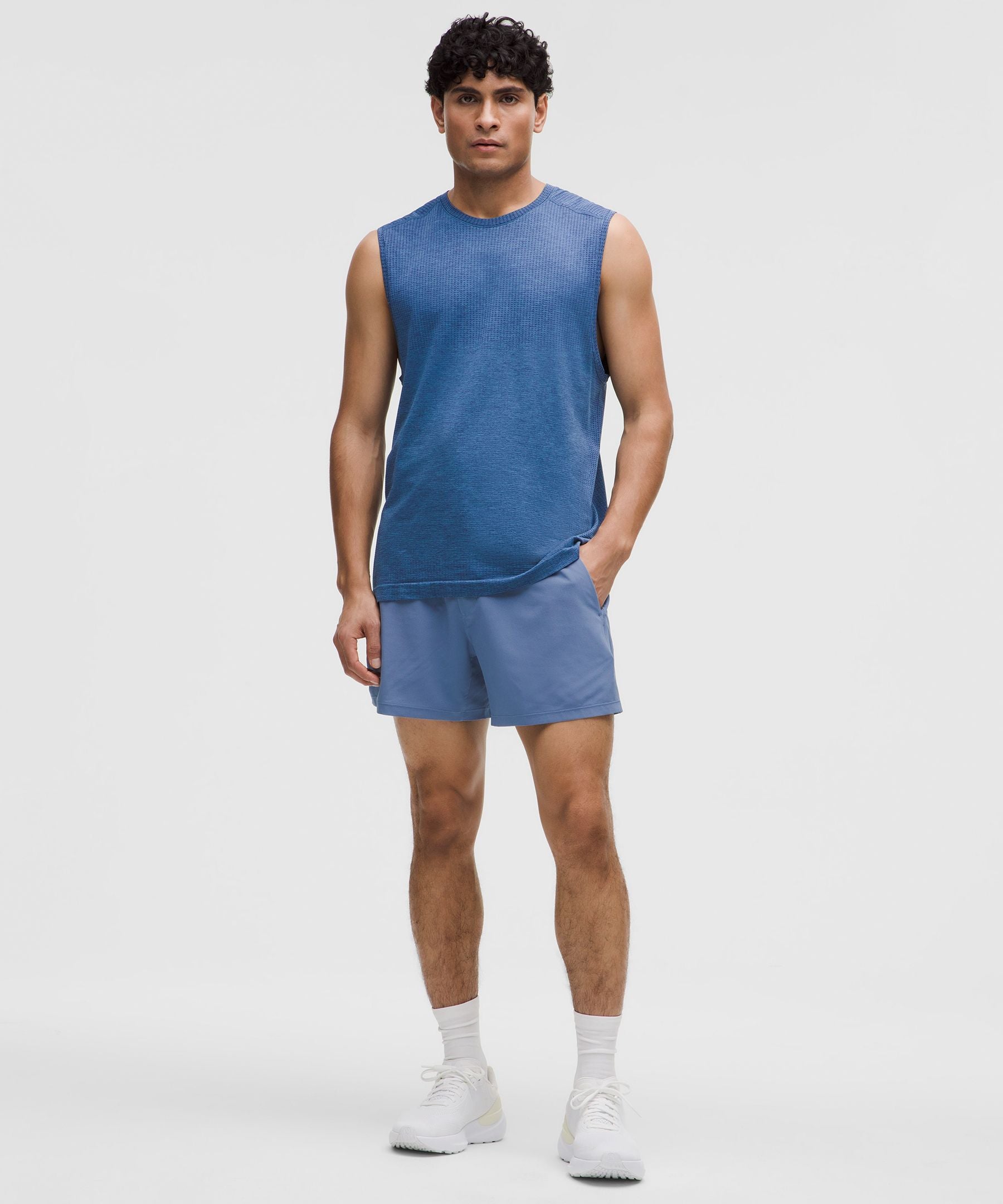 Lululemon Pace Breaker Linerless Short 5" Washed Denim