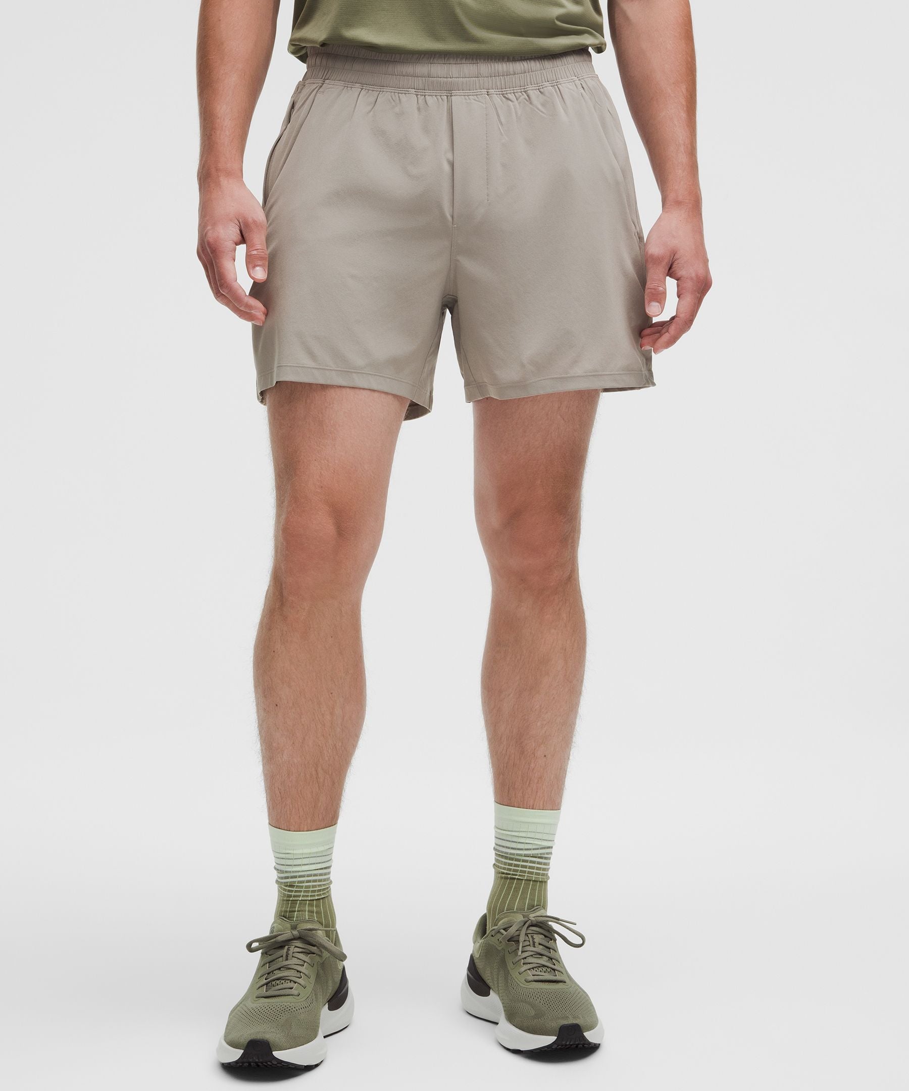 Lululemon Pace Breaker Linerless Short 5" Warm Ash Grey