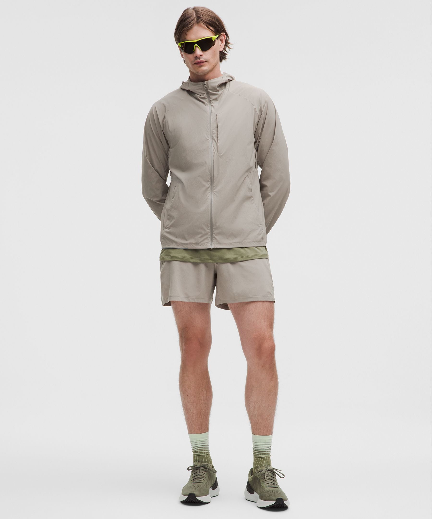 Lululemon Pace Breaker Linerless Short 5" Warm Ash Grey