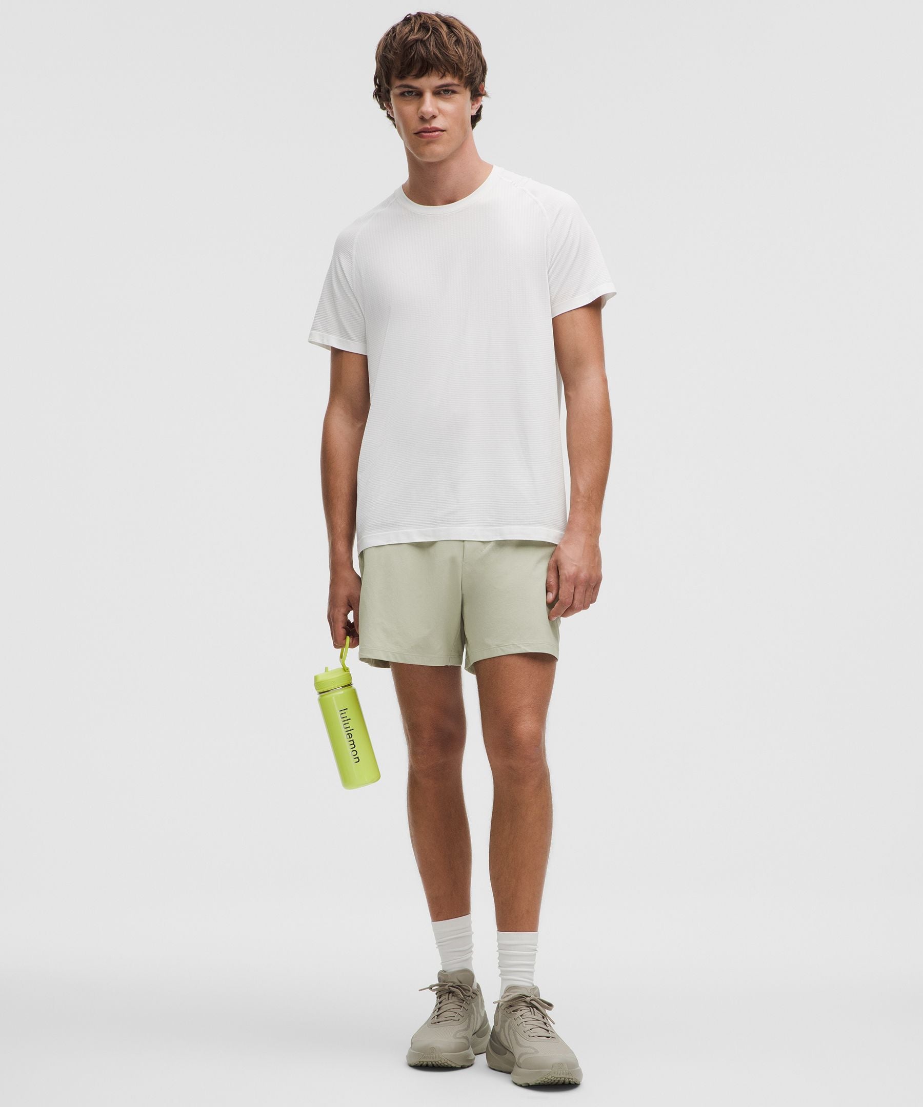 Lululemon Pace Breaker Linerless Short 5" Fog Green