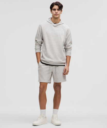 Lululemon Textured Double-Knit Cotton Short 7" Heathered Melody Light Grey/Black