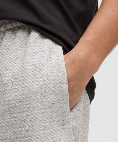 Lululemon Textured Double-Knit Cotton Short 7" Heathered Melody Light Grey/Black
