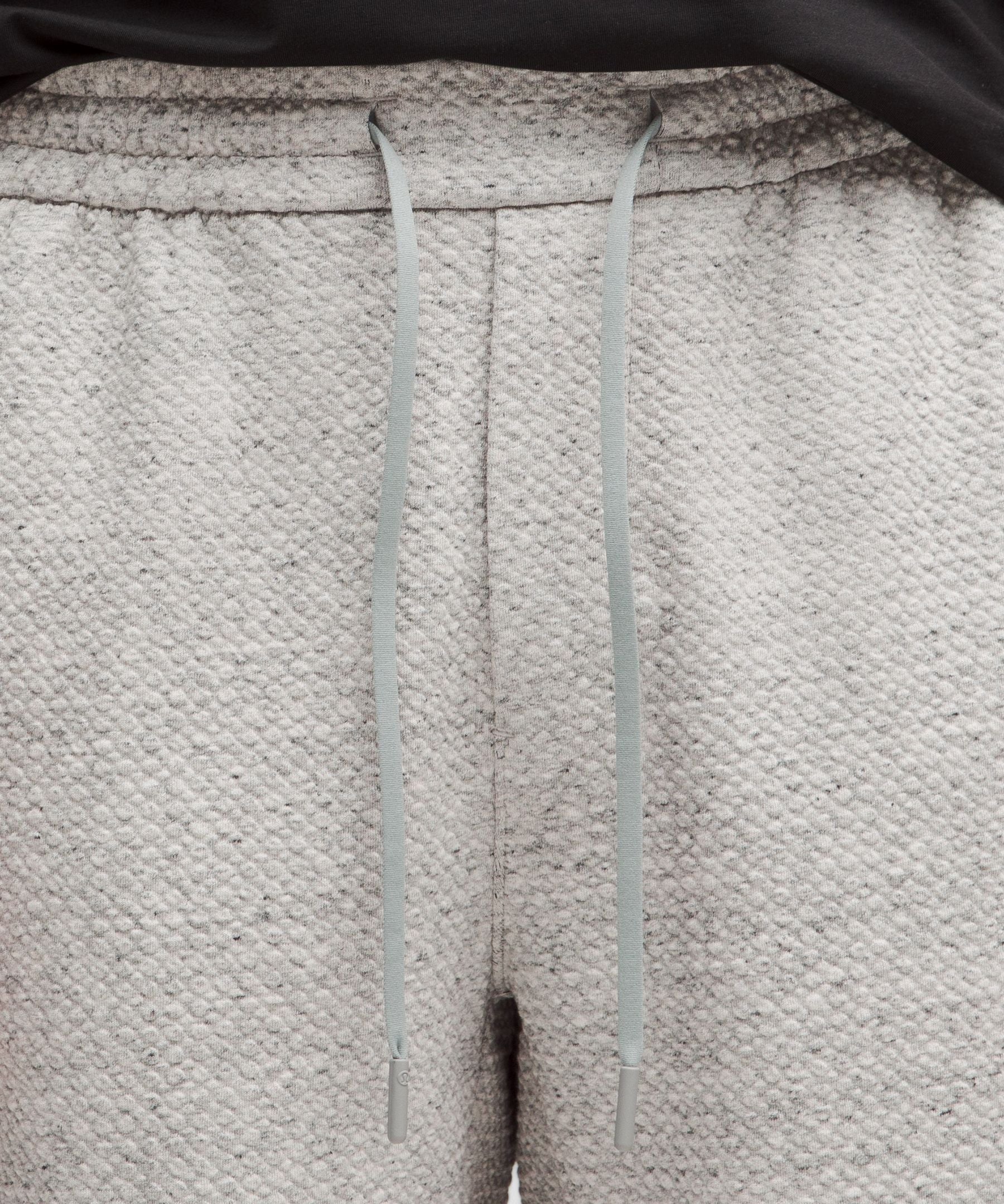 Lululemon Textured Double-Knit Cotton Short 7" Heathered Melody Light Grey/Black