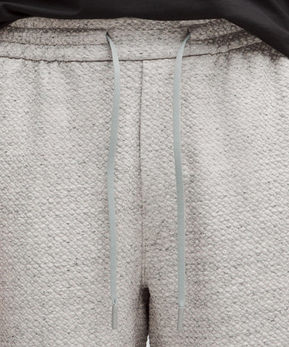 Lululemon Textured Double-Knit Cotton Short 7" Heathered Melody Light Grey/Black