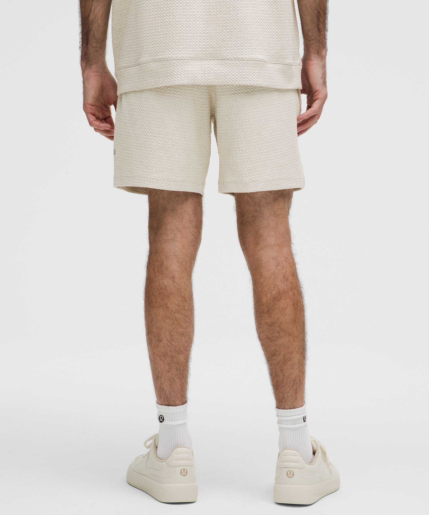 Lululemon Textured Double-Knit Cotton Short 7" Heathered Bone/Black