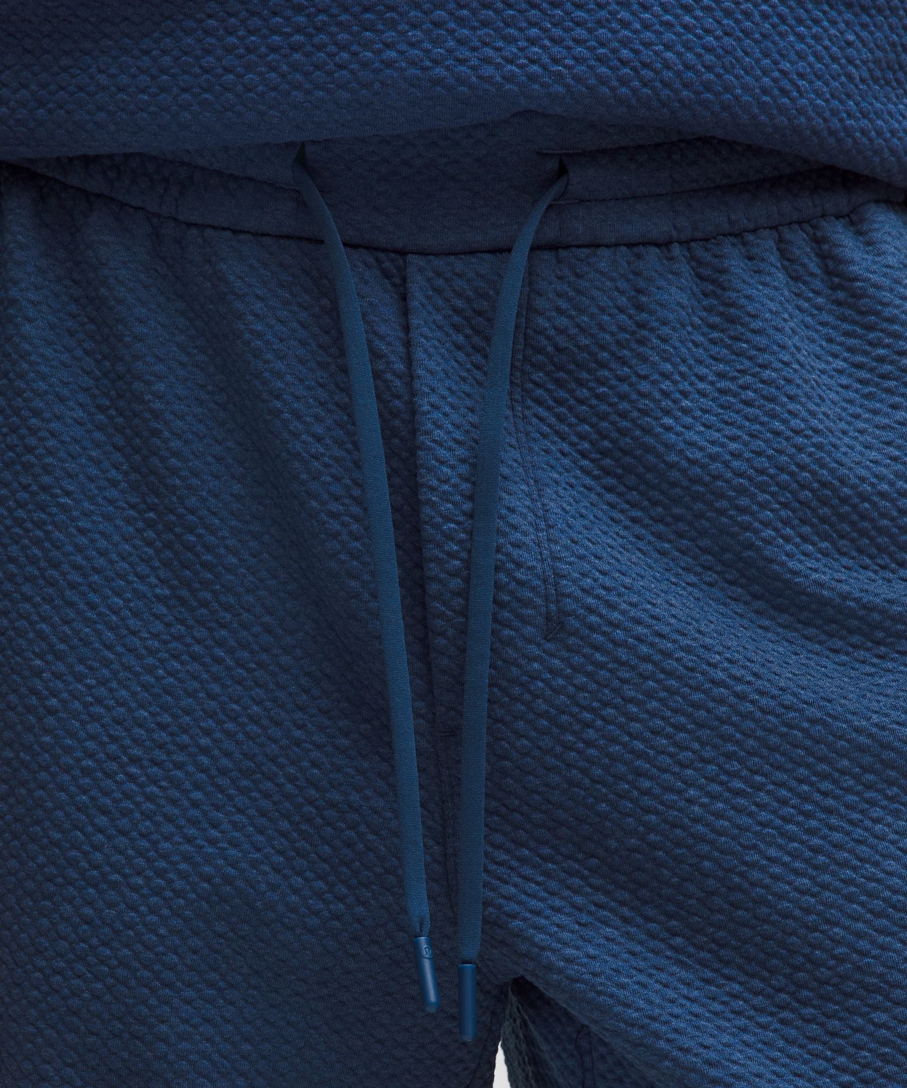 Lululemon Textured Double-Knit Cotton Short 7" Heathered Blue Twill/Black