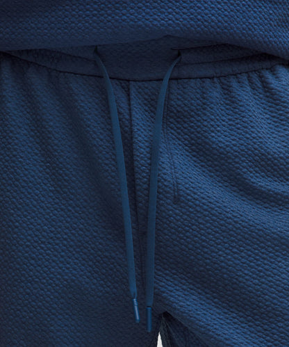 Lululemon Textured Double-Knit Cotton Short 7" Heathered Blue Twill/Black