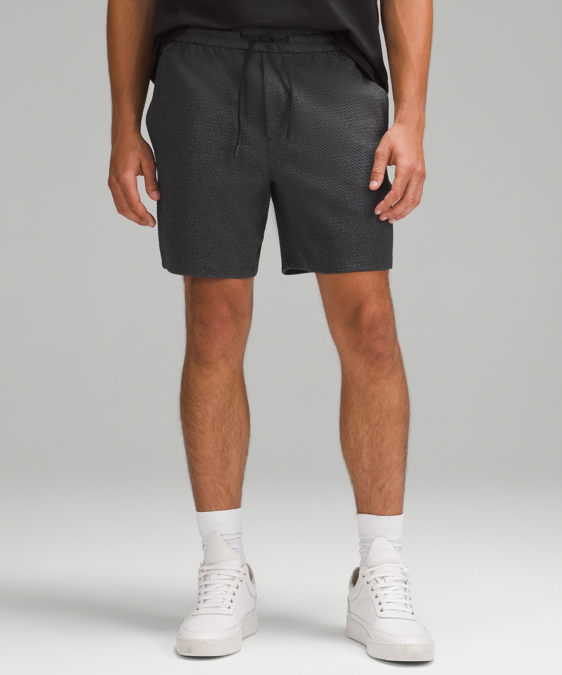 Lululemon Textured Double-Knit Cotton Short 7" Heathered Black/Black