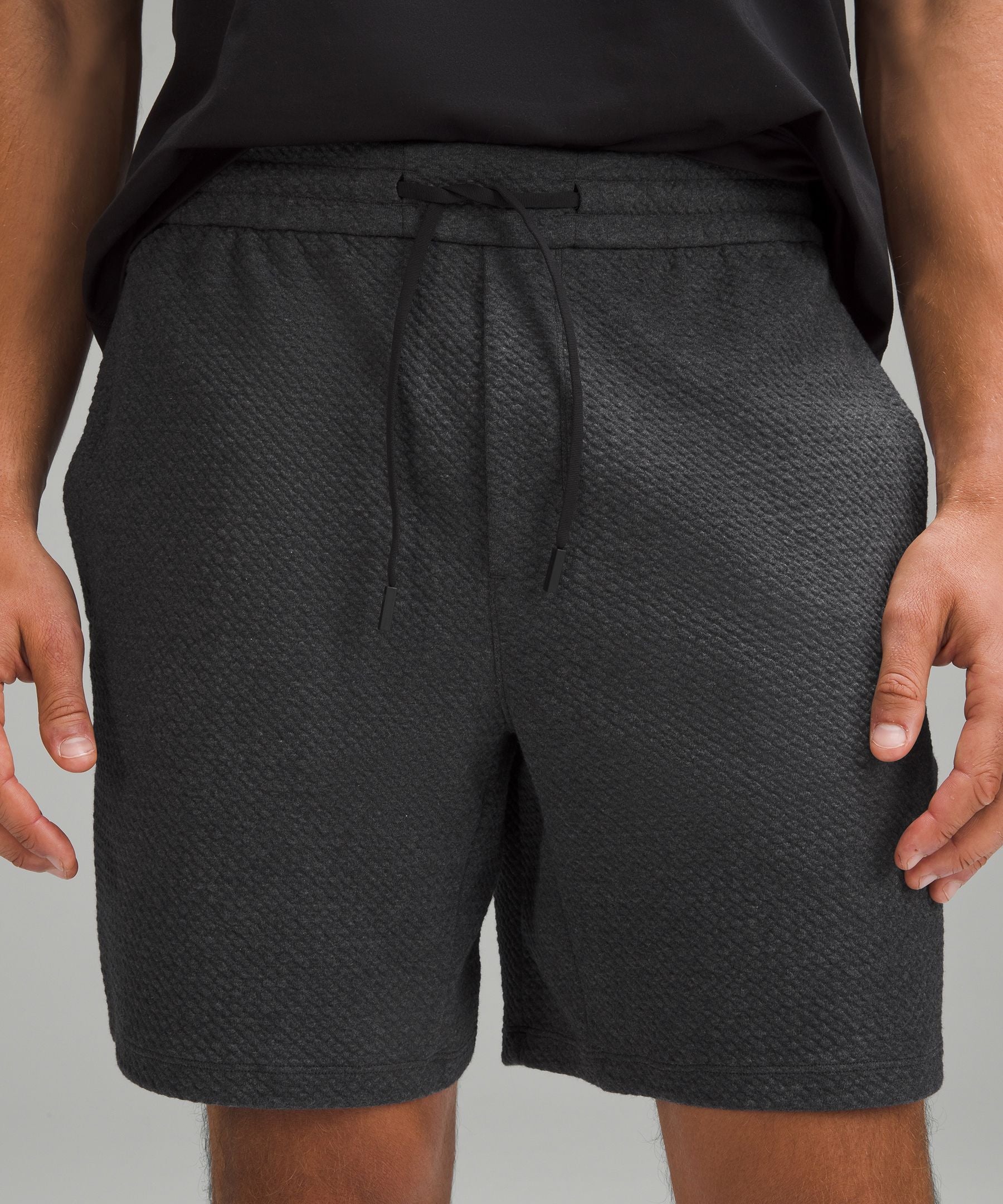 Lululemon Textured Double-Knit Cotton Short 7" Heathered Black/Black