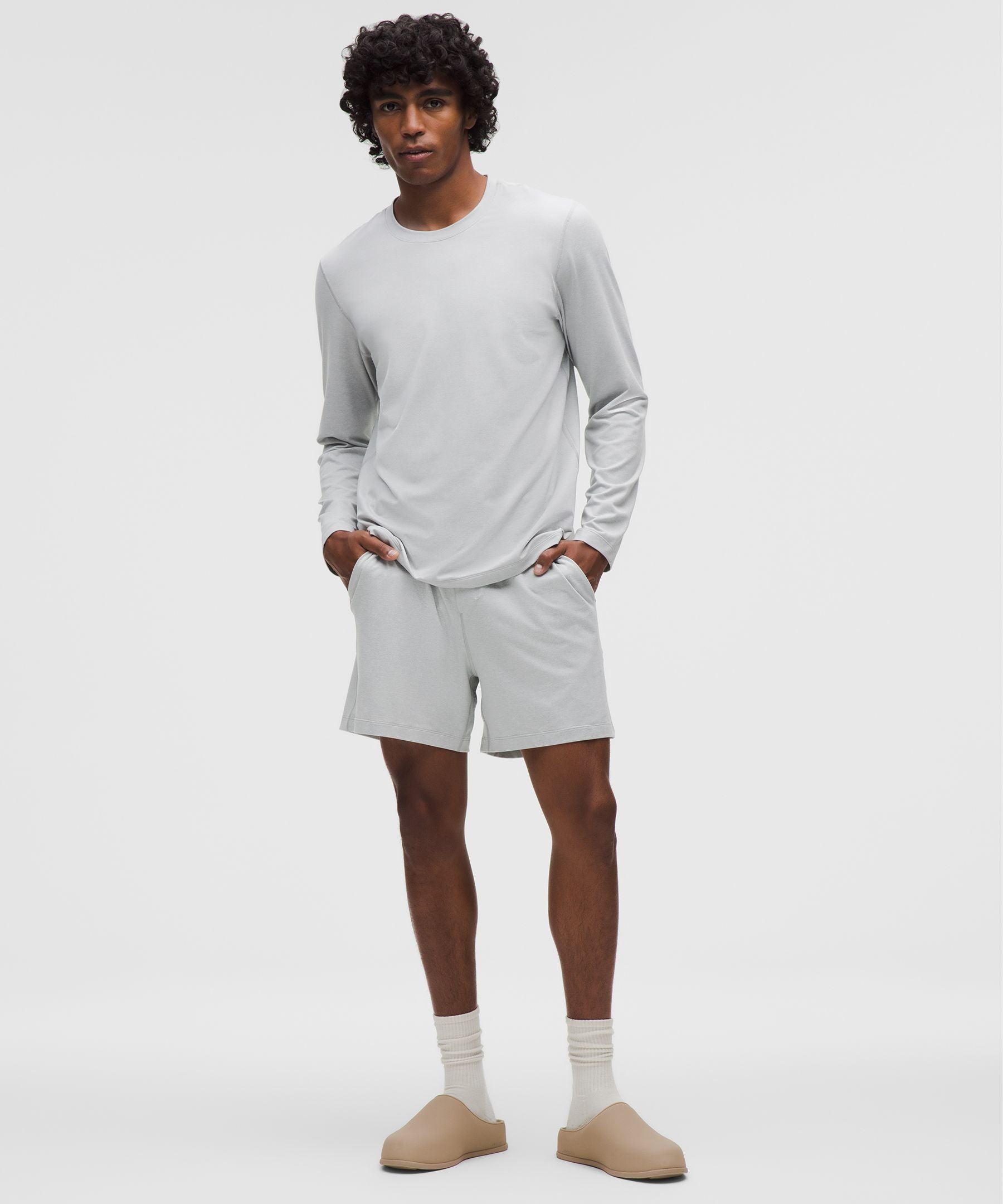 Lululemon Soft Jersey Short 5" Heathered Vapor/Heathered Silver Drop