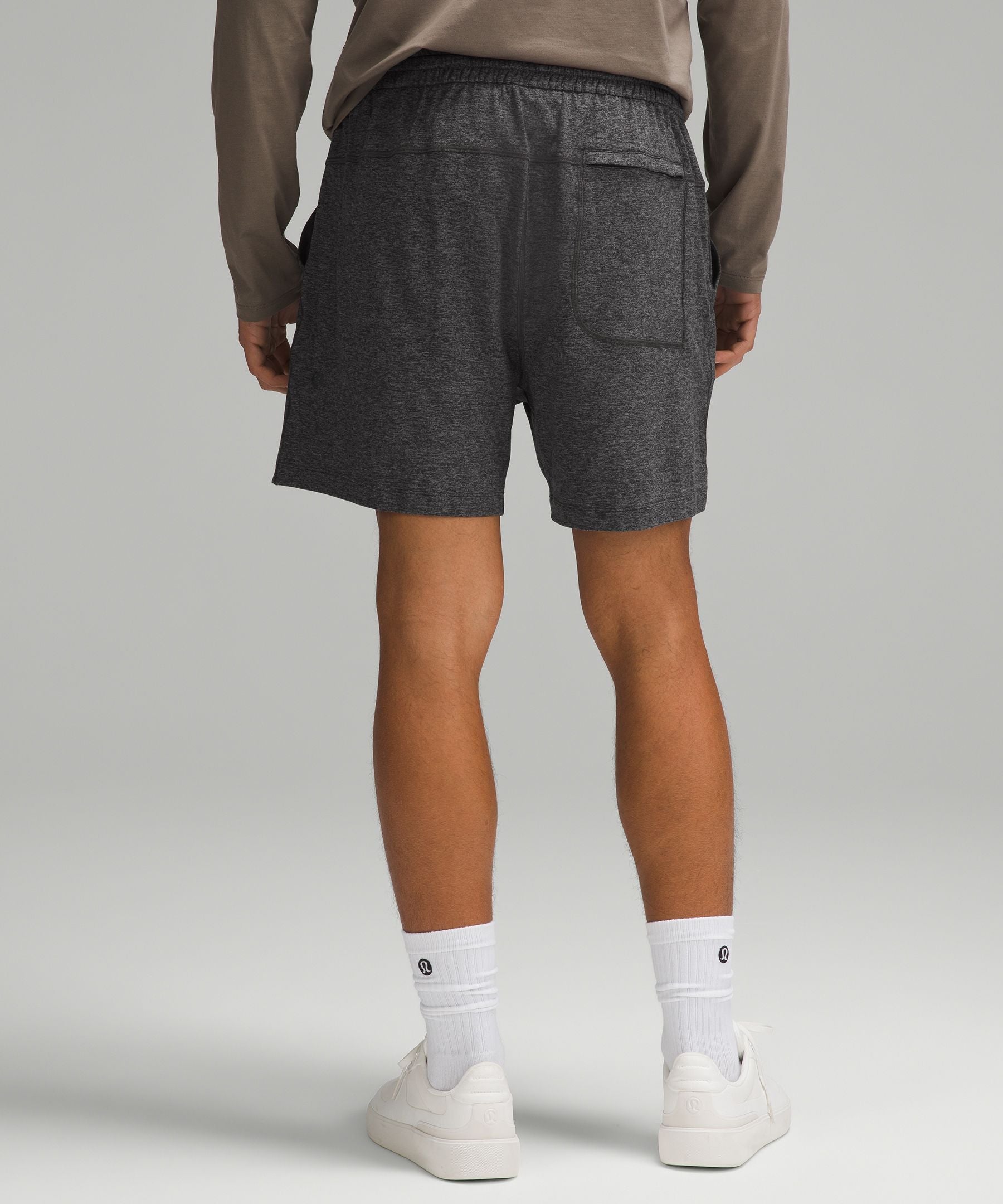 Lululemon Soft Jersey Short 5" Heathered Black/Heathered Graphite Grey