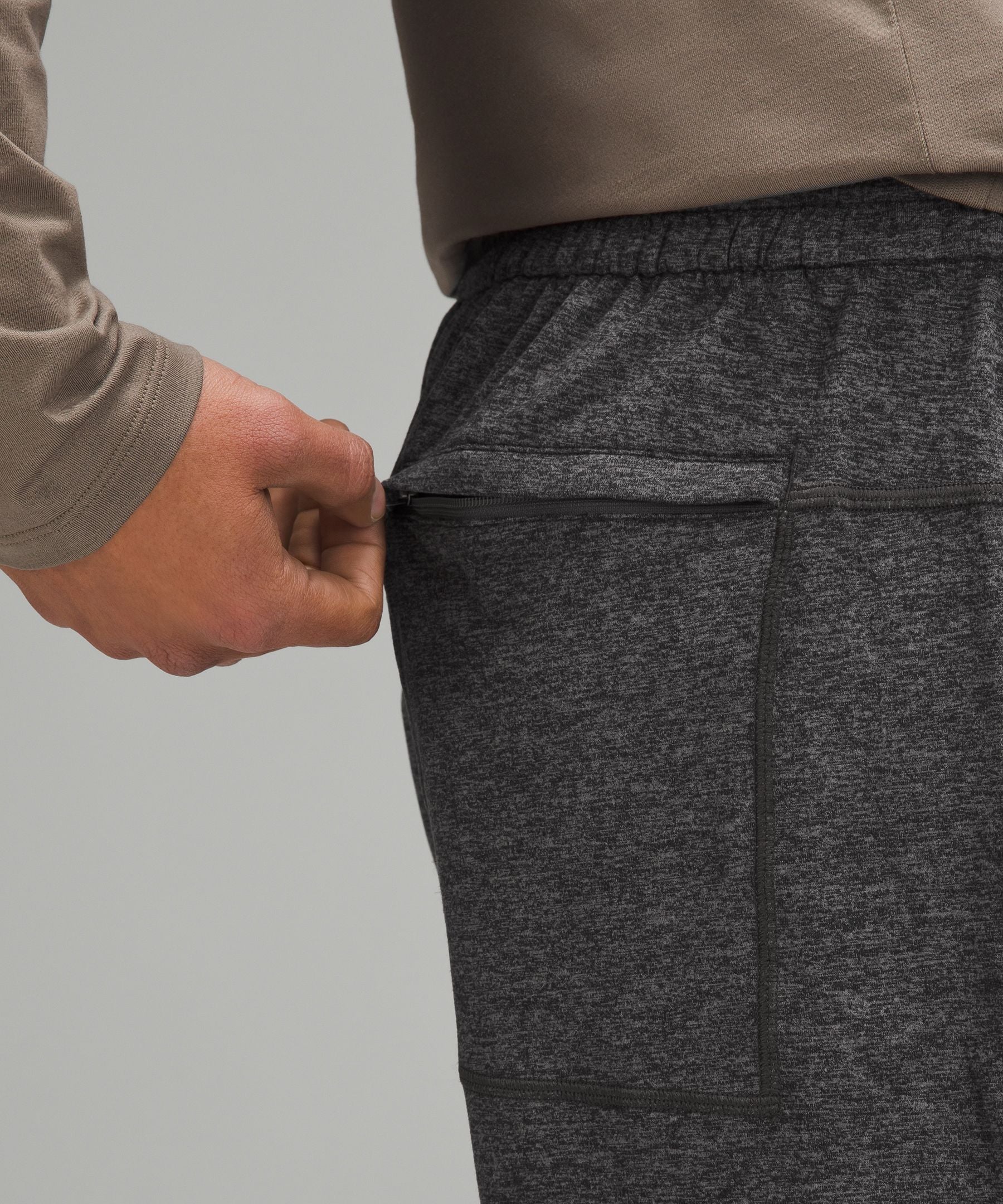 Lululemon Soft Jersey Short 5" Heathered Black/Heathered Graphite Grey