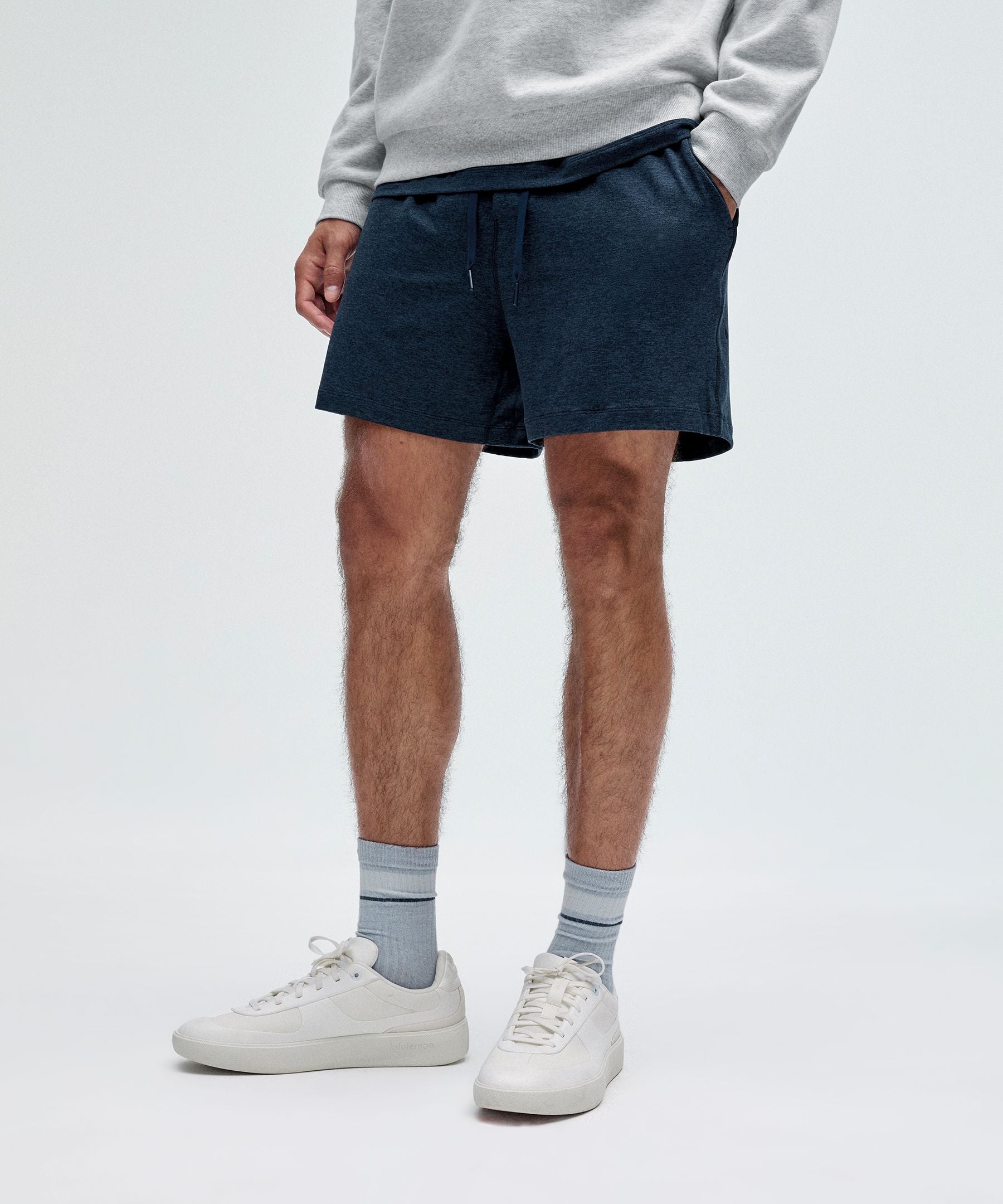 Lululemon Soft Jersey Short 5" Heathered Classic Navy/Heathered True Navy