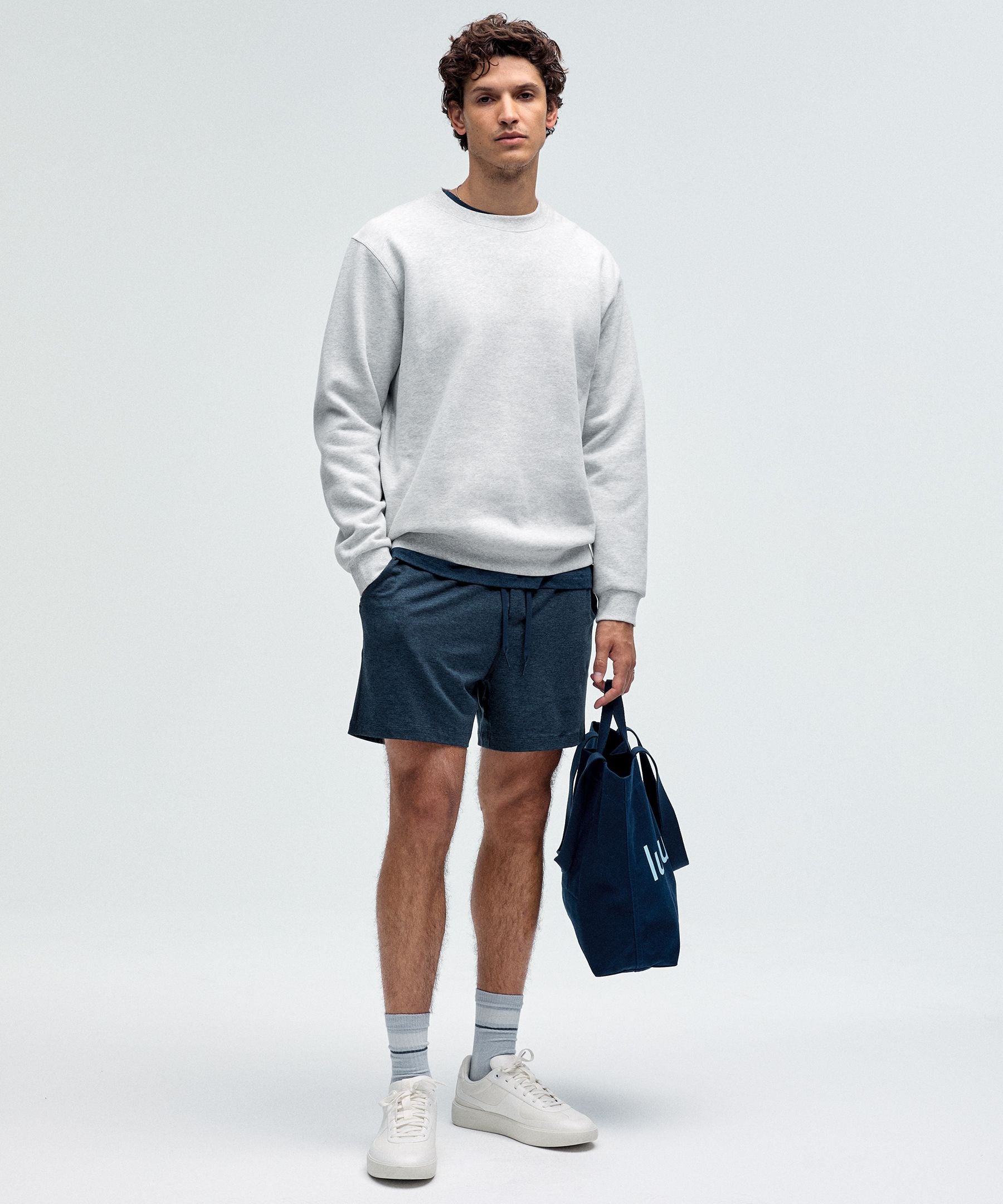 Lululemon Soft Jersey Short 5" Heathered Classic Navy/Heathered True Navy