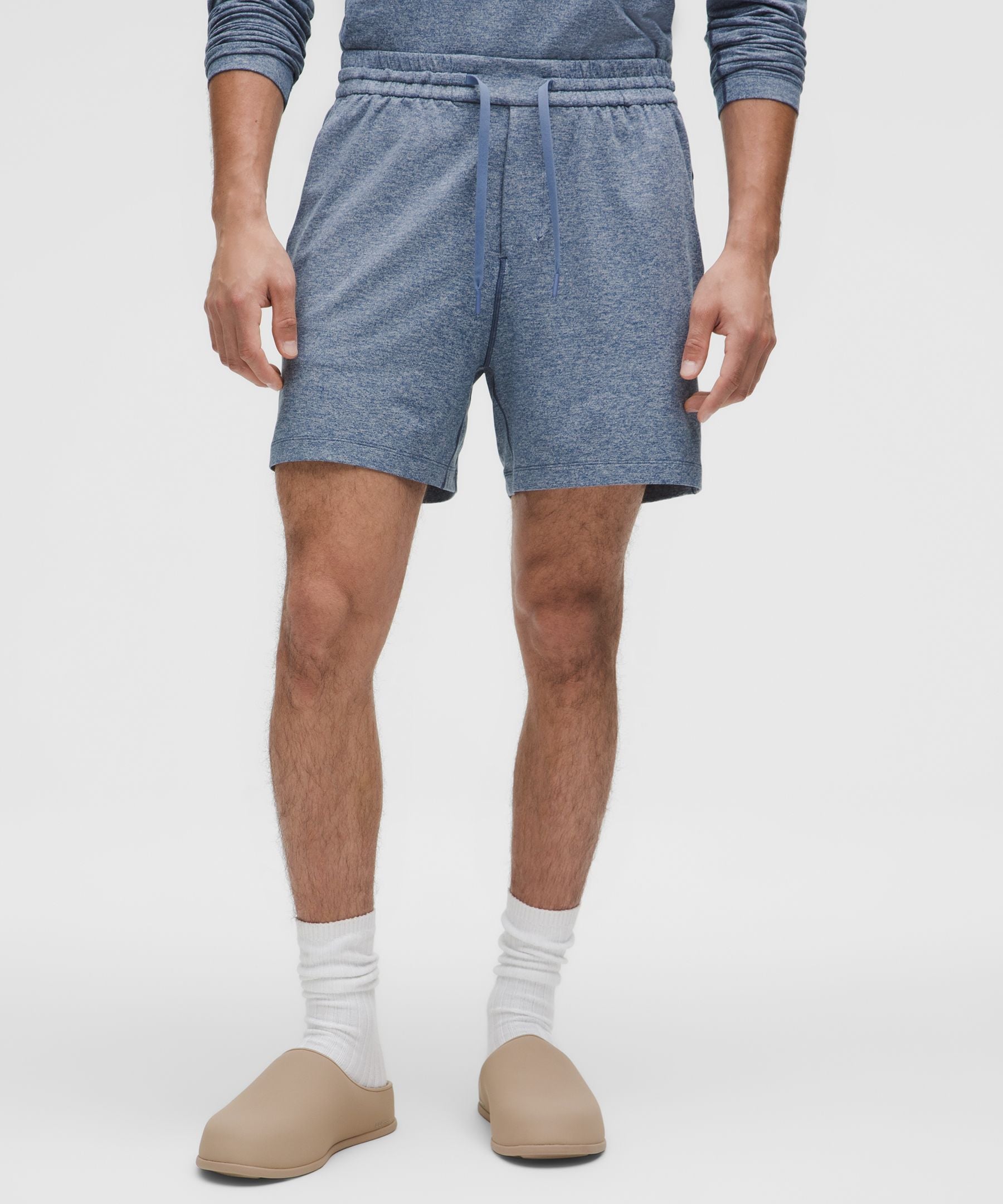 Lululemon Soft Jersey Short 5" Heathered Blue Twill/Heathered Dove Grey