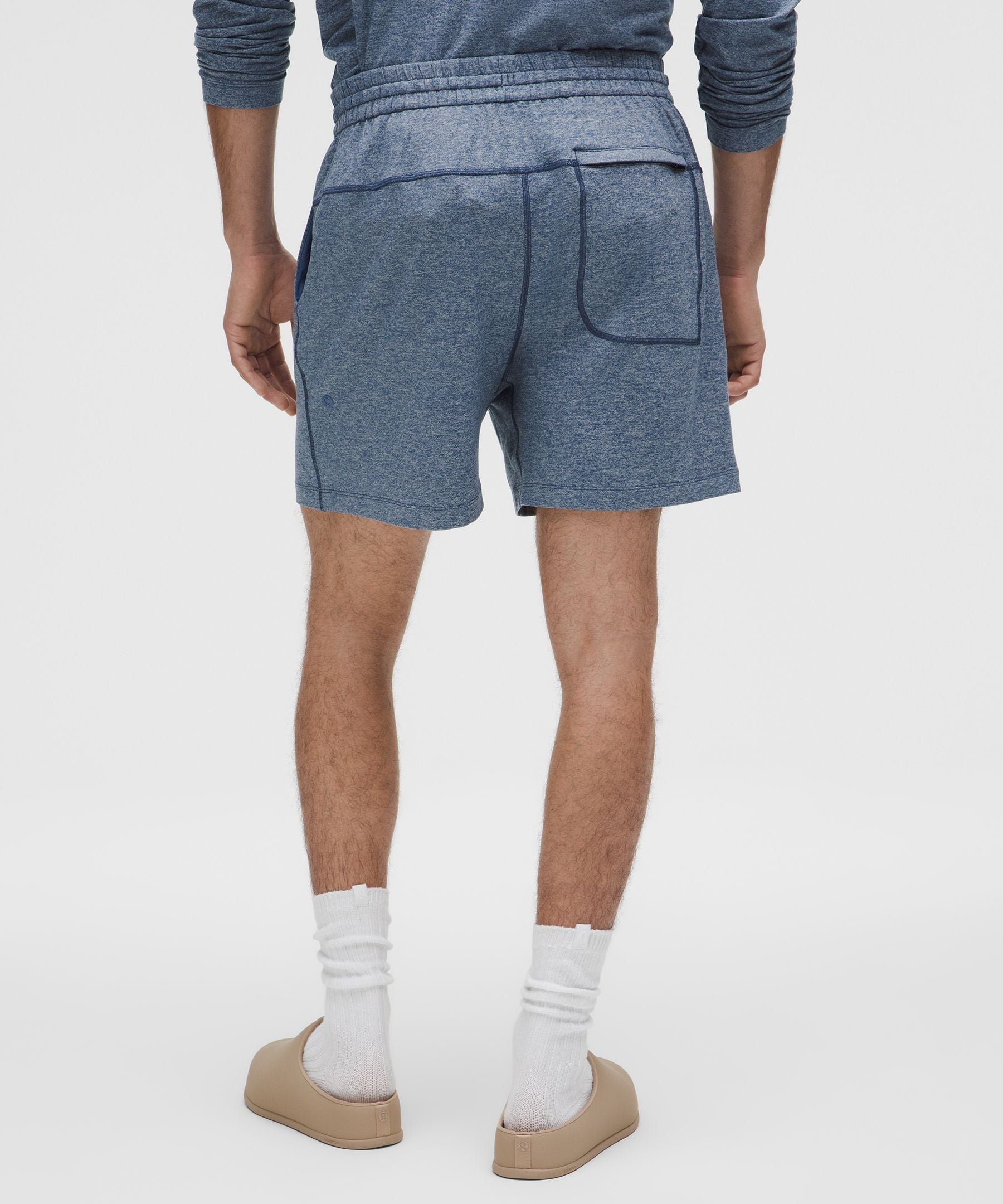 Lululemon Soft Jersey Short 5" Heathered Blue Twill/Heathered Dove Grey