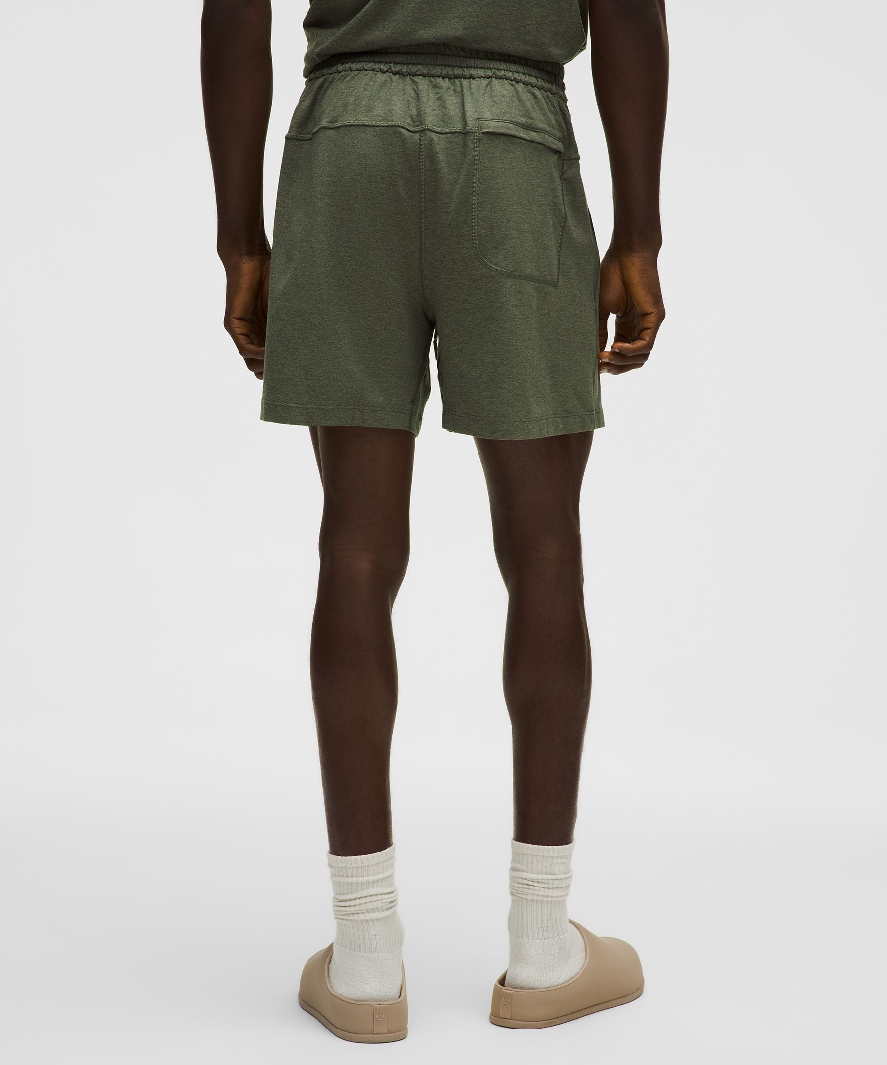 Lululemon Soft Jersey Short 5" Heathered Palm Deco/Heathered Bay Leaf