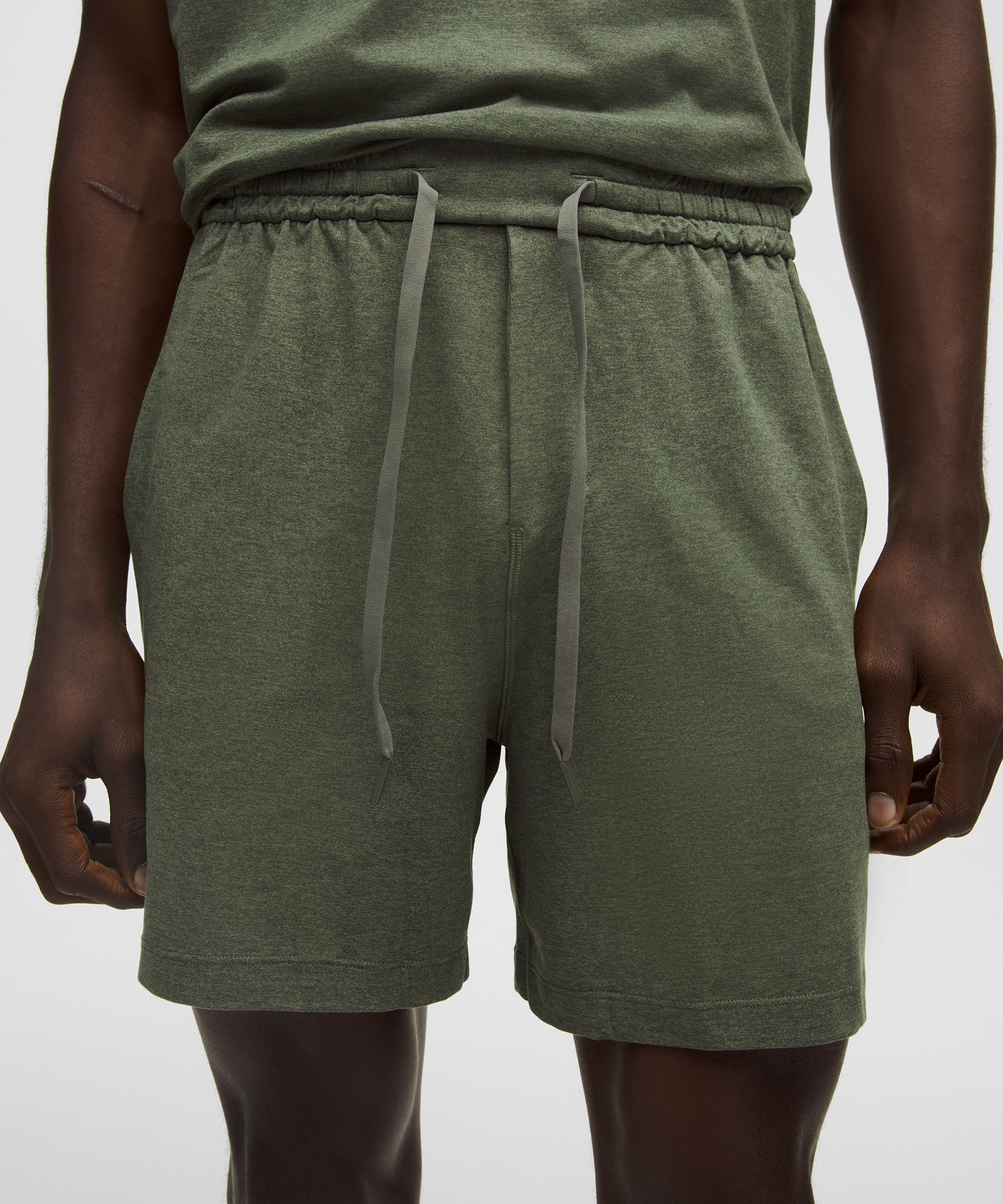 Lululemon Soft Jersey Short 5" Heathered Palm Deco/Heathered Bay Leaf