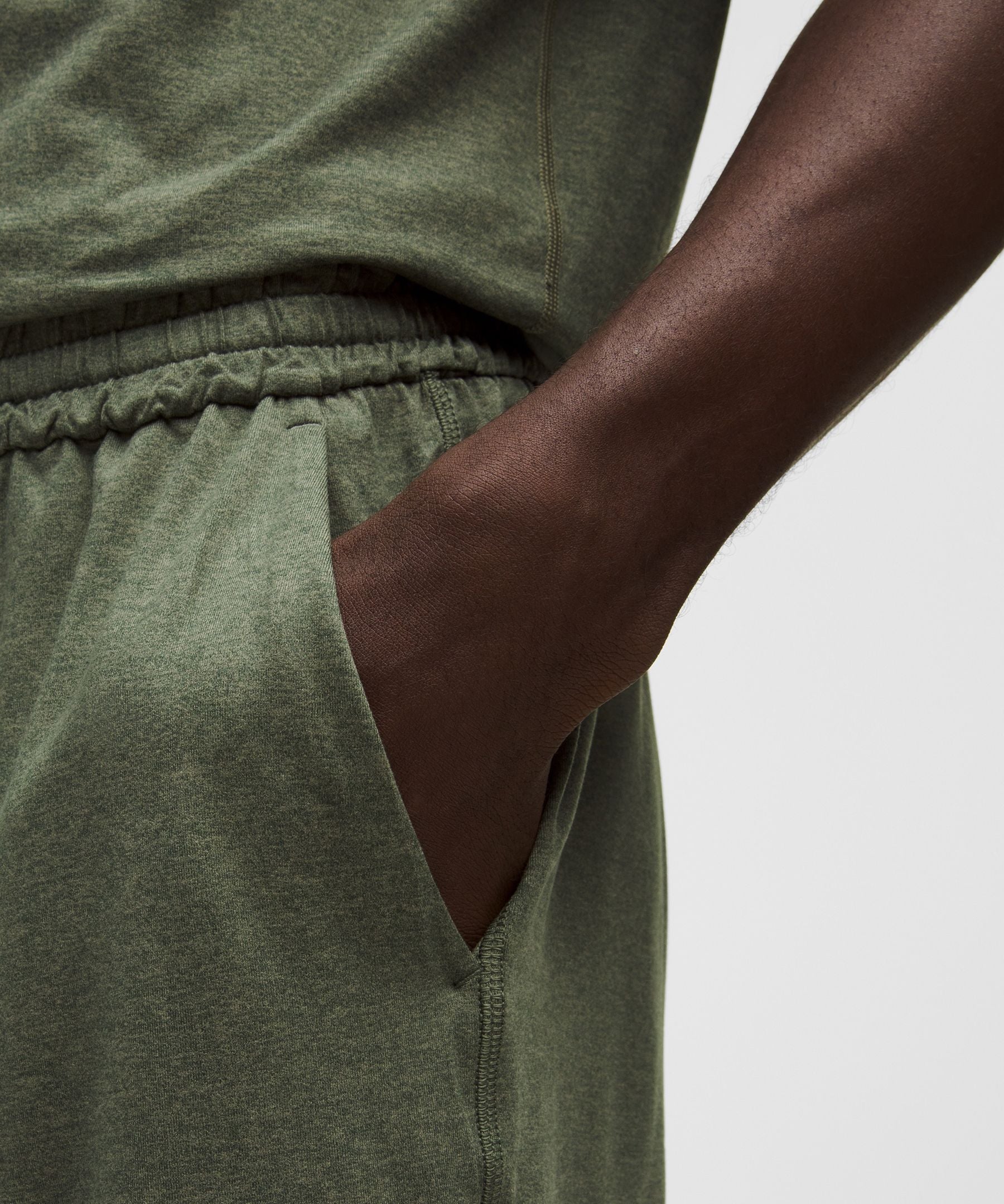 Lululemon Soft Jersey Short 5" Heathered Palm Deco/Heathered Bay Leaf