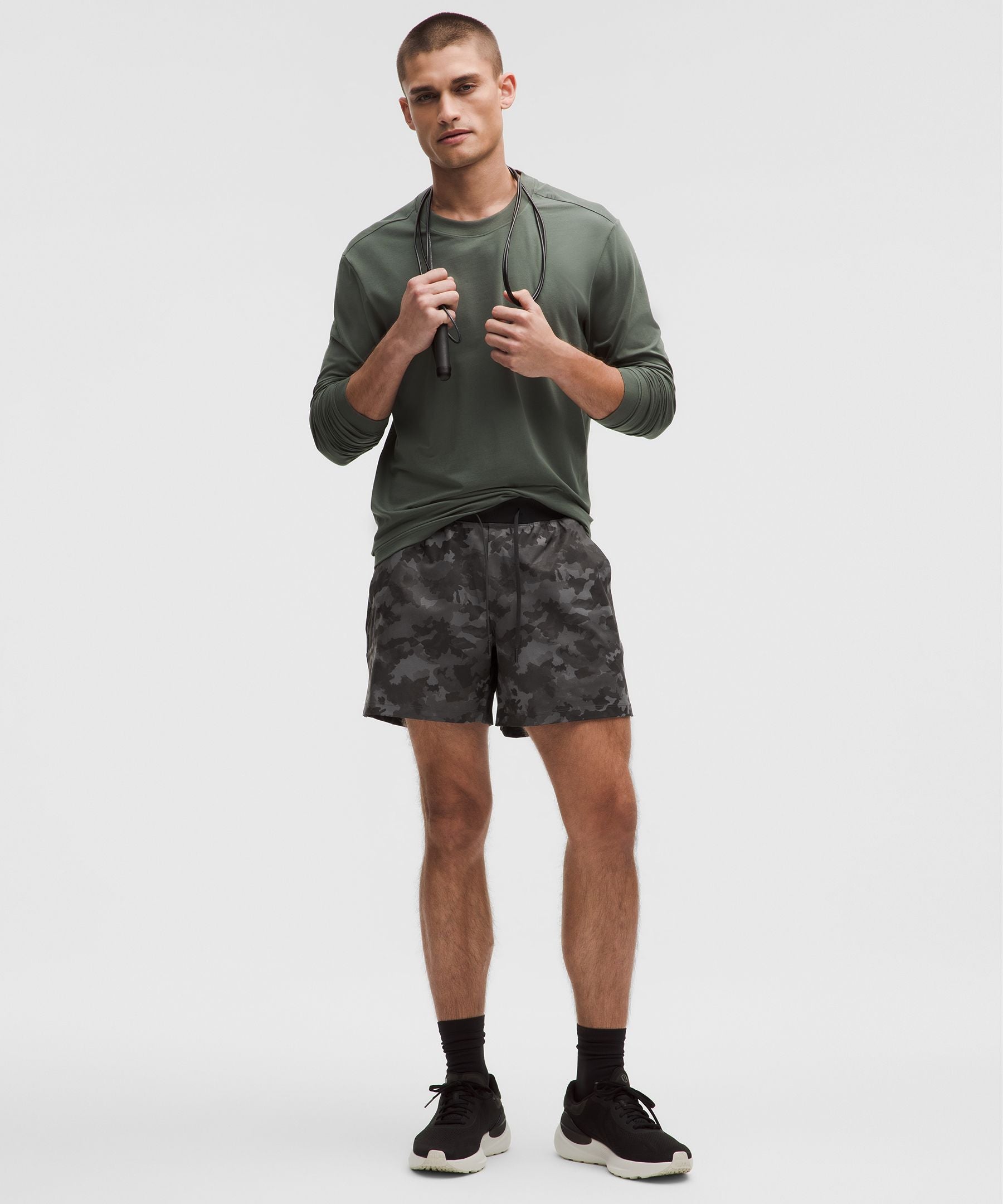 Lululemon Zeroed In Linerless Short 5" Thawed Camo Black Multi