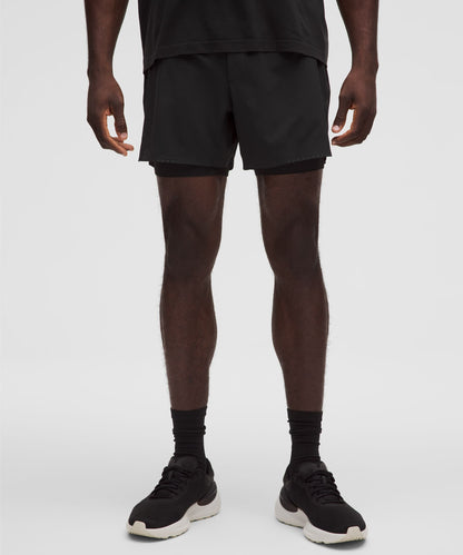 Lululemon Fast and Free Lined Running Short 5" Black