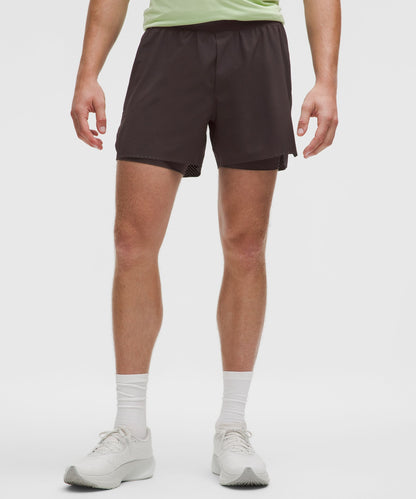 Lululemon Fast and Free Lined Running Short 5" Sequoia