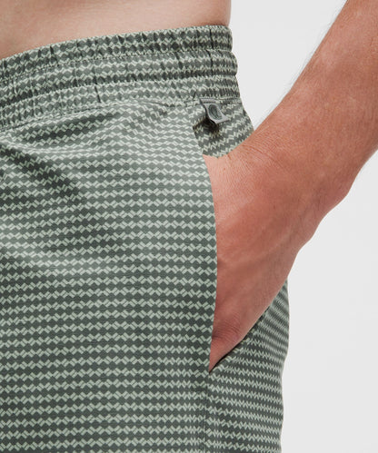 Lululemon Swim Short 7" *Lined Checker Dash Green Multi