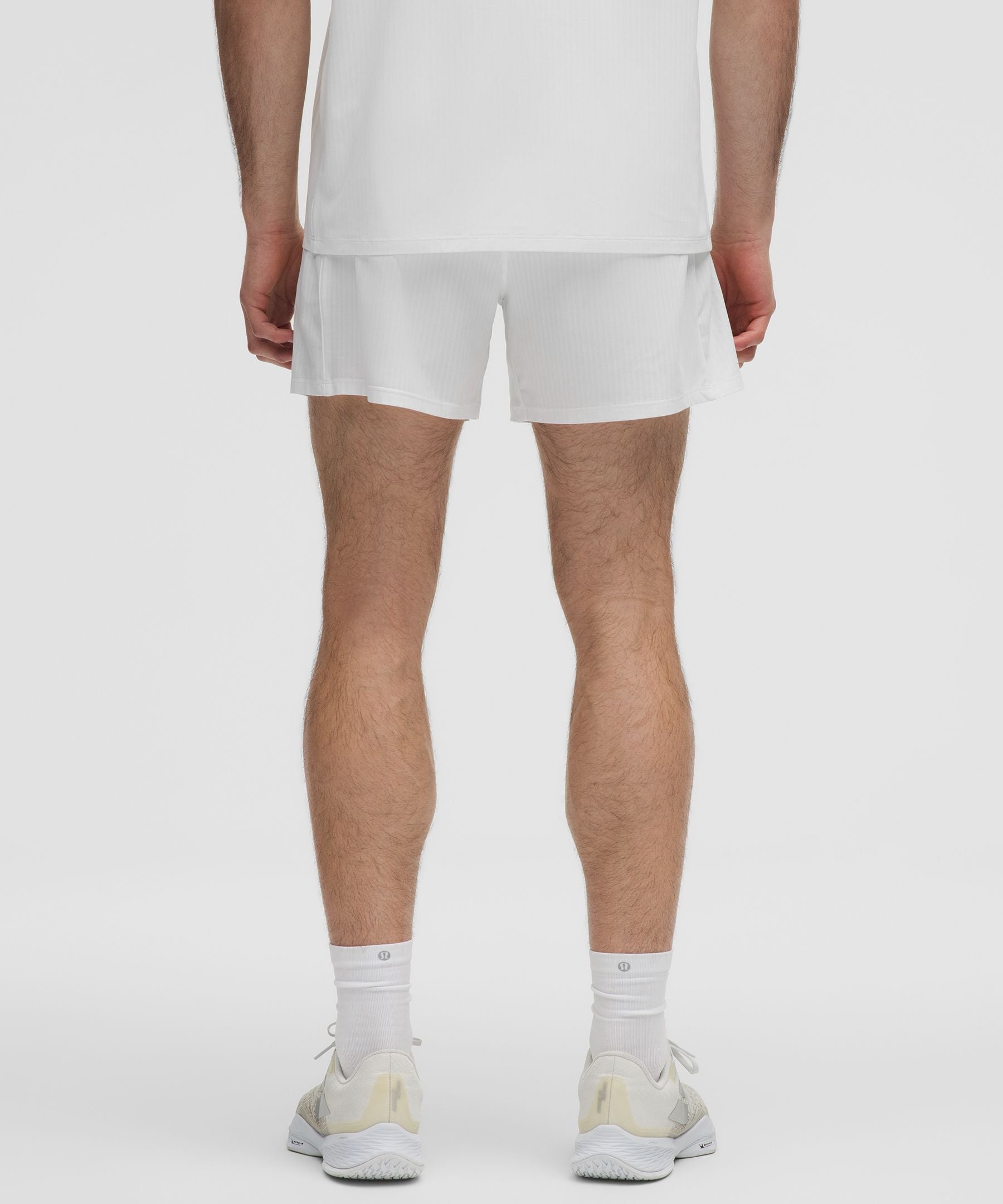 Lululemon Striped Mesh Tennis Short 5" White