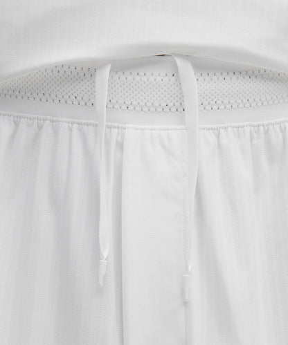 Lululemon Striped Mesh Tennis Short 5" White