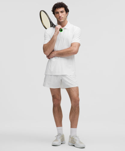 Lululemon Striped Mesh Tennis Short 5" White