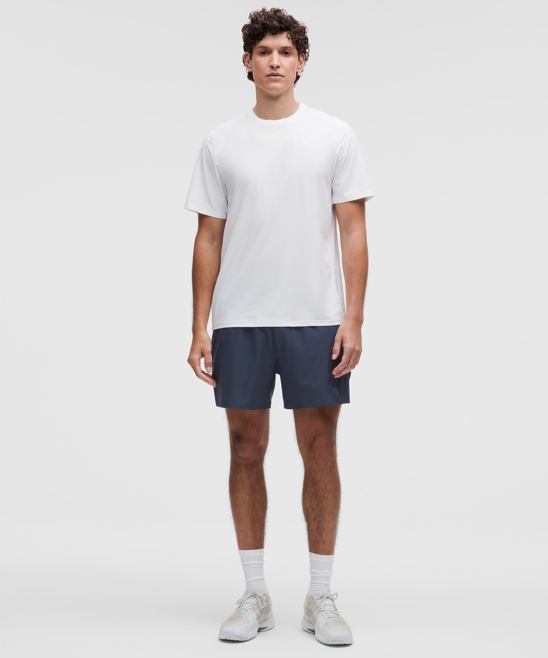 Lululemon Striped Mesh Tennis Short 5" Club Blue