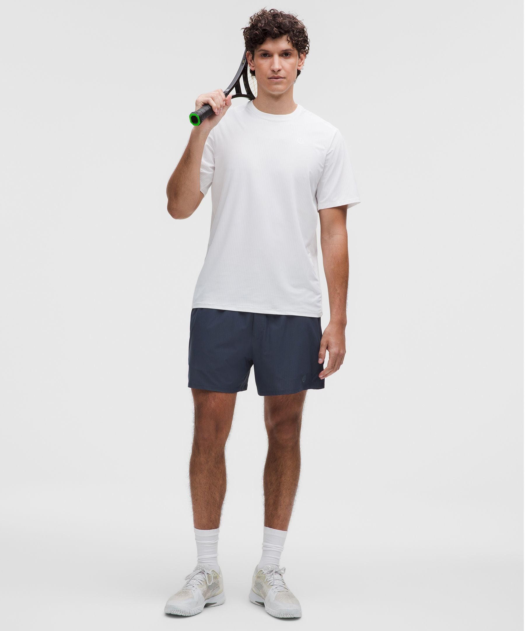 Lululemon Striped Mesh Tennis Short 5" Club Blue