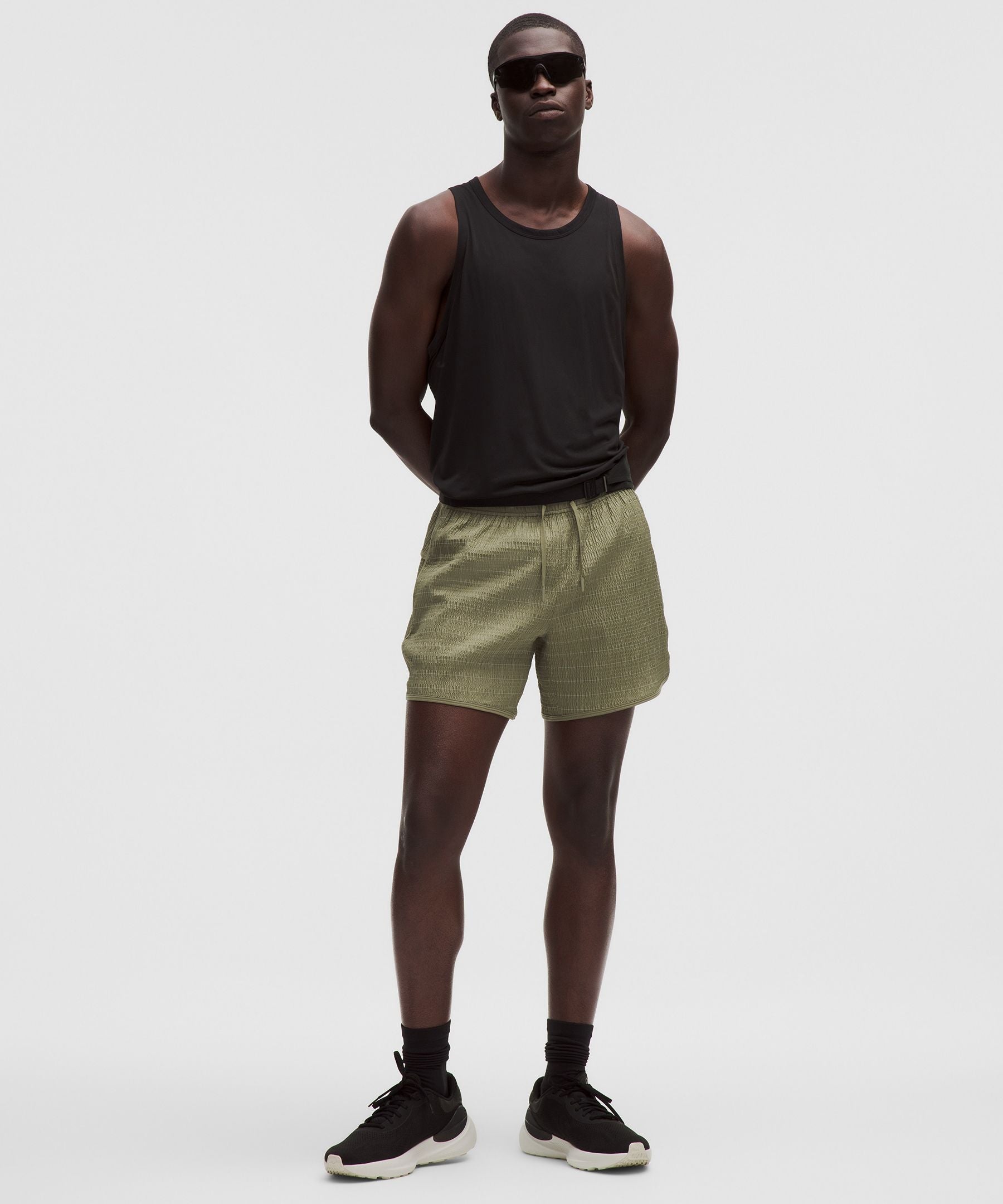 Lululemon Mile Maker Reflective Linerless Short 6" Bay Leaf