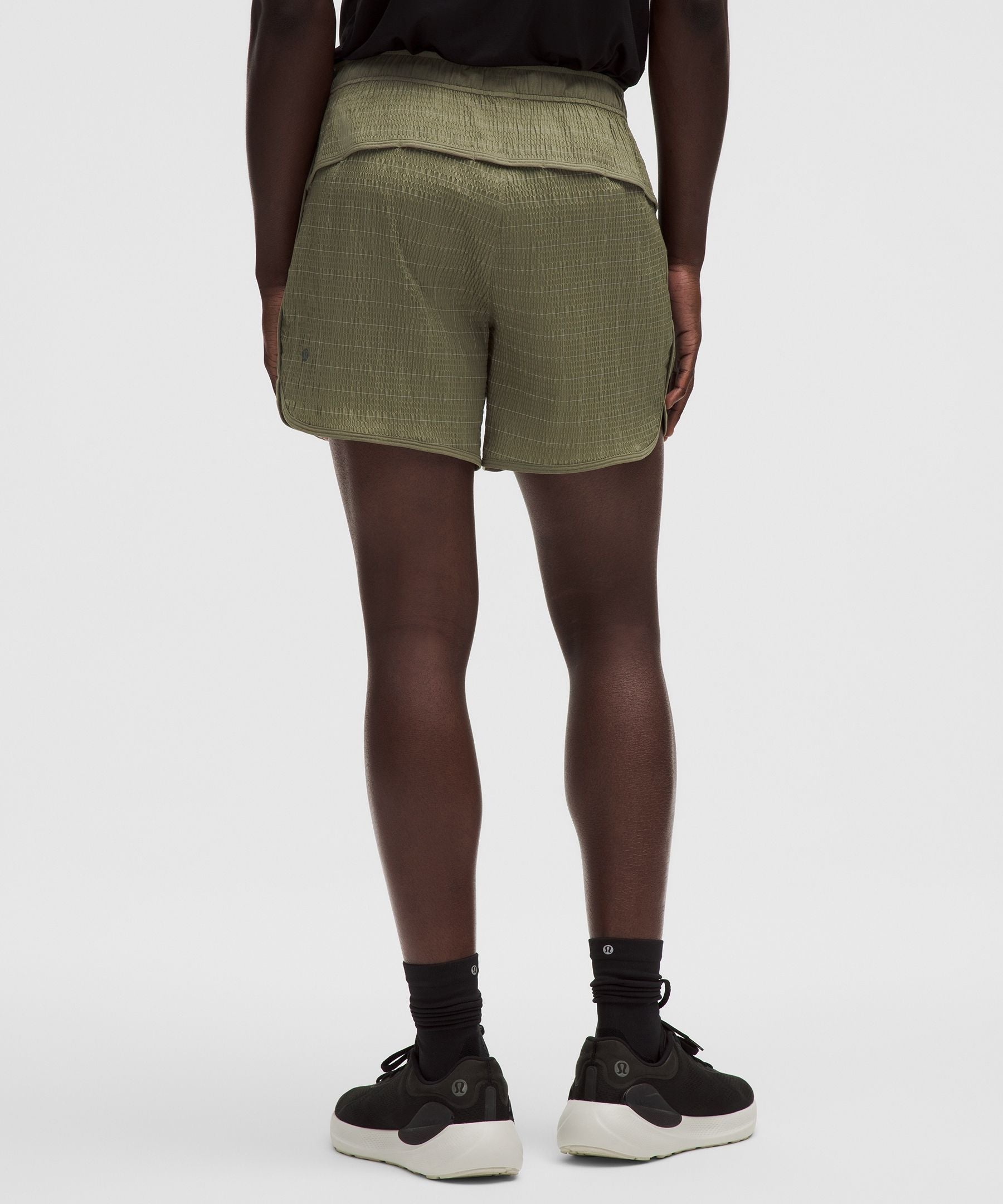 Lululemon Mile Maker Reflective Linerless Short 6" Bay Leaf