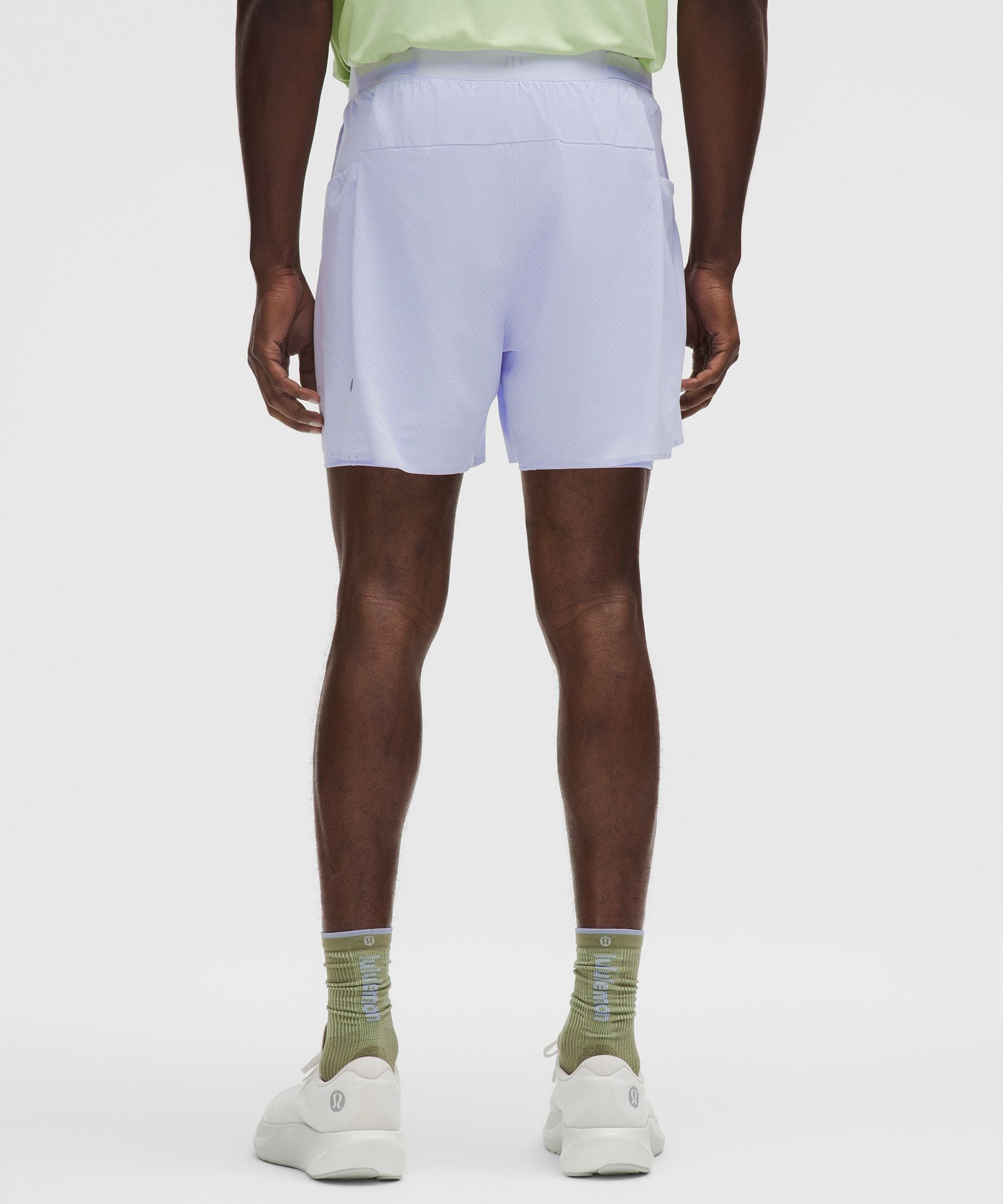 Lululemon Fast and Free Lined Running Short 5" Serene Blue