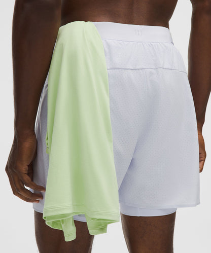 Lululemon Fast and Free Lined Running Short 5" Serene Blue