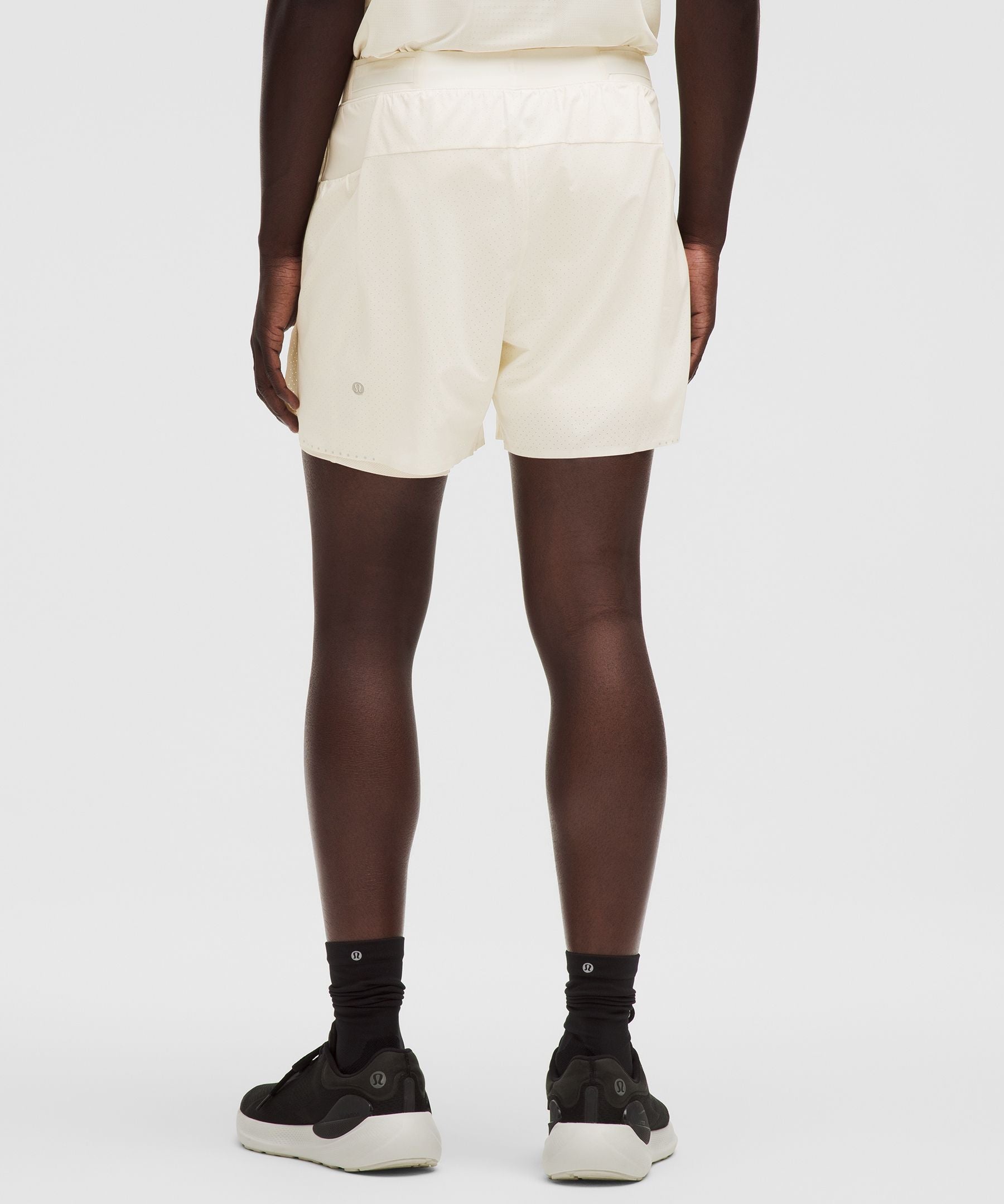 Lululemon Fast and Free Lined Running Short 5" Light Ivory
