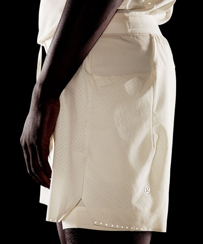 Lululemon Fast and Free Lined Running Short 5" Light Ivory