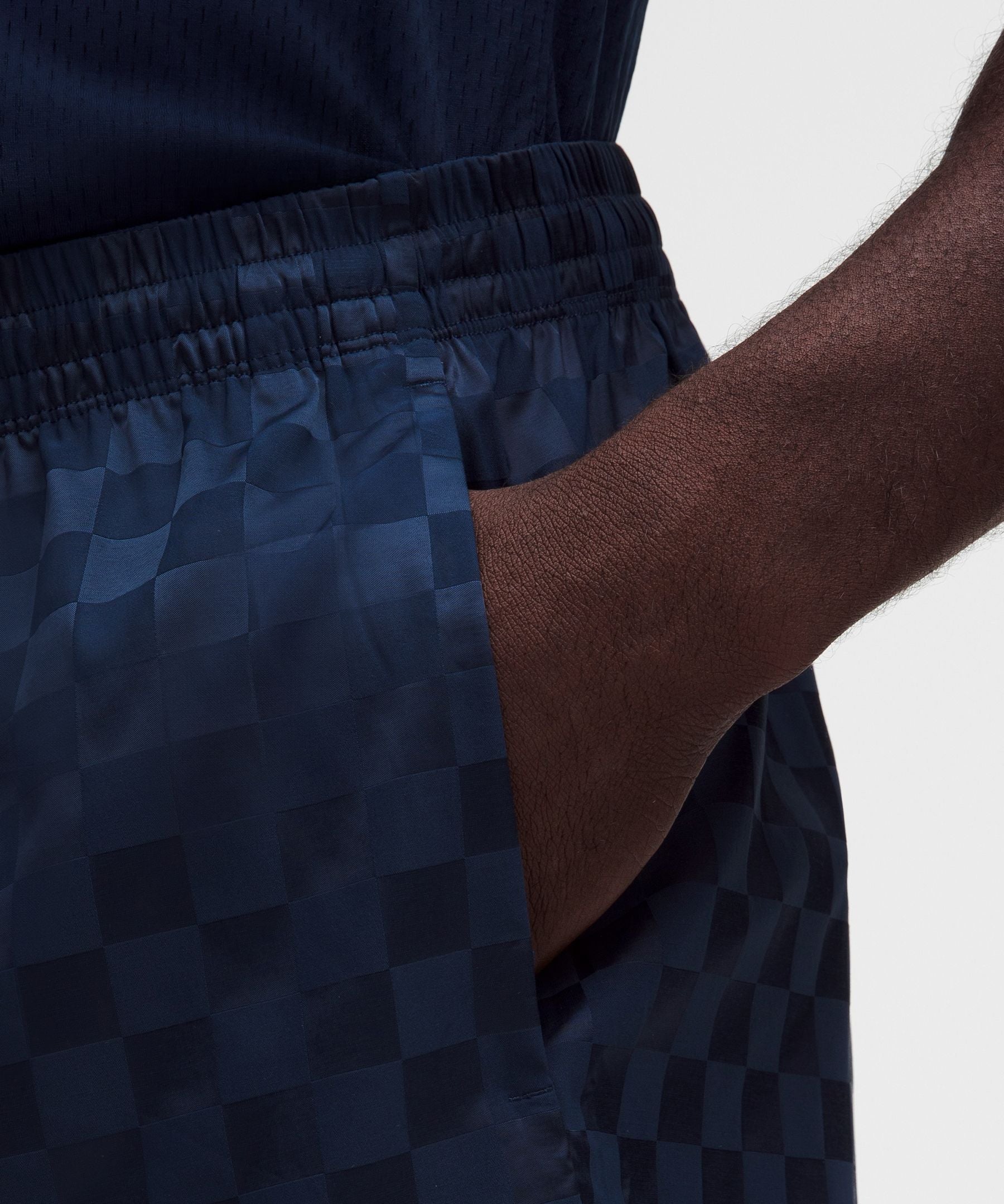 Lululemon Checkerboard Satin Linerless Gym Short 7"