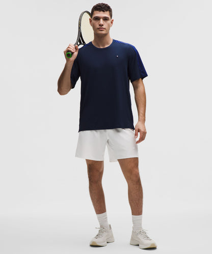 Lululemon Striped Mesh Tennis Short 7"