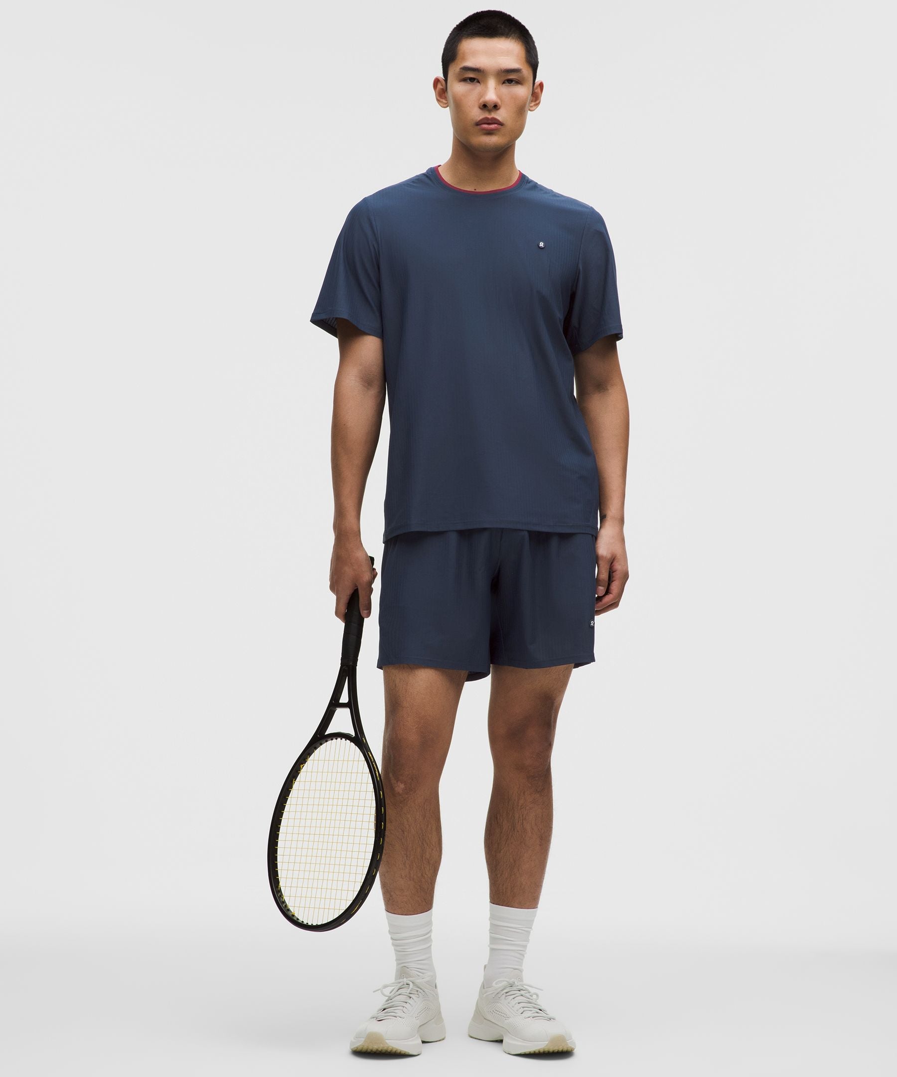 Lululemon Striped Mesh Tennis Short 7"
