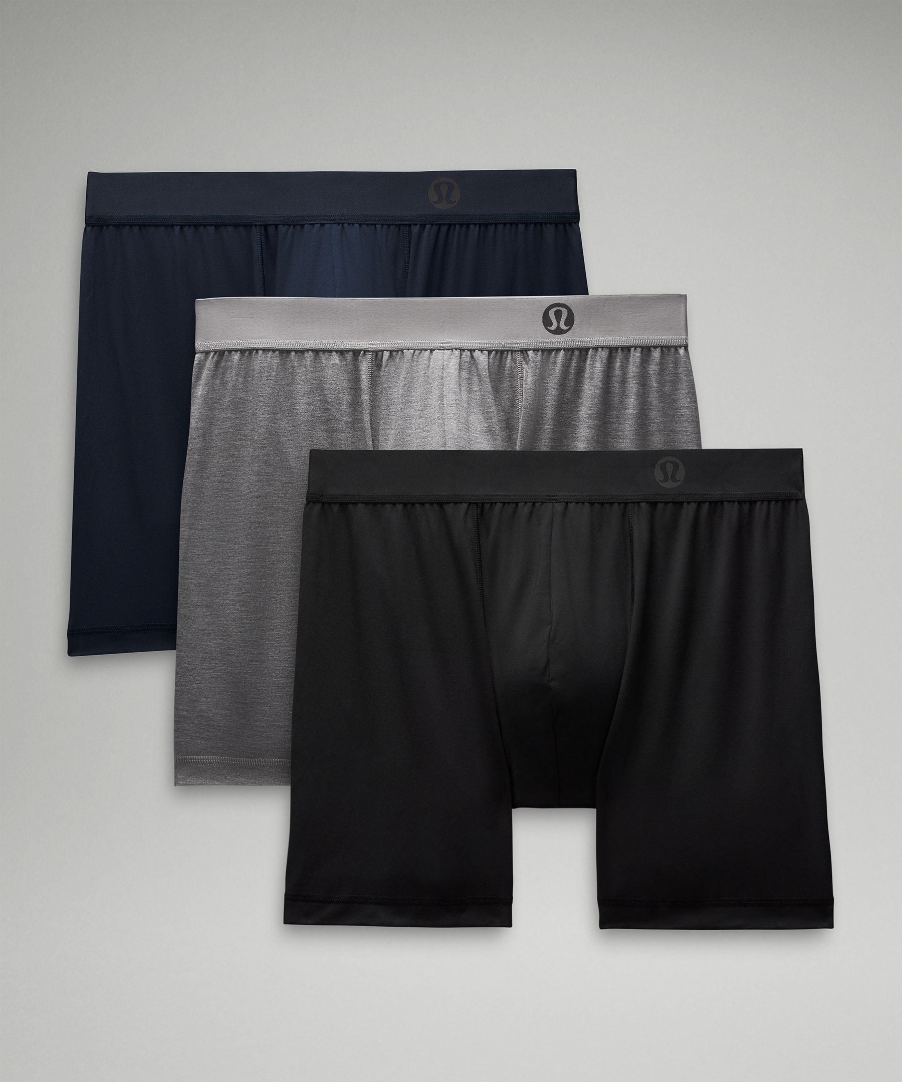 Lululemon Always In Motion Boxer 5" *3 Pack Black/Heathered Core Medium Grey/True Navy