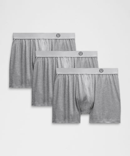 Lululemon Always In Motion Boxer 5" *3 Pack Heathered Core Medium Grey/Heathered Core Medium Grey/Heathered Core Medium Grey