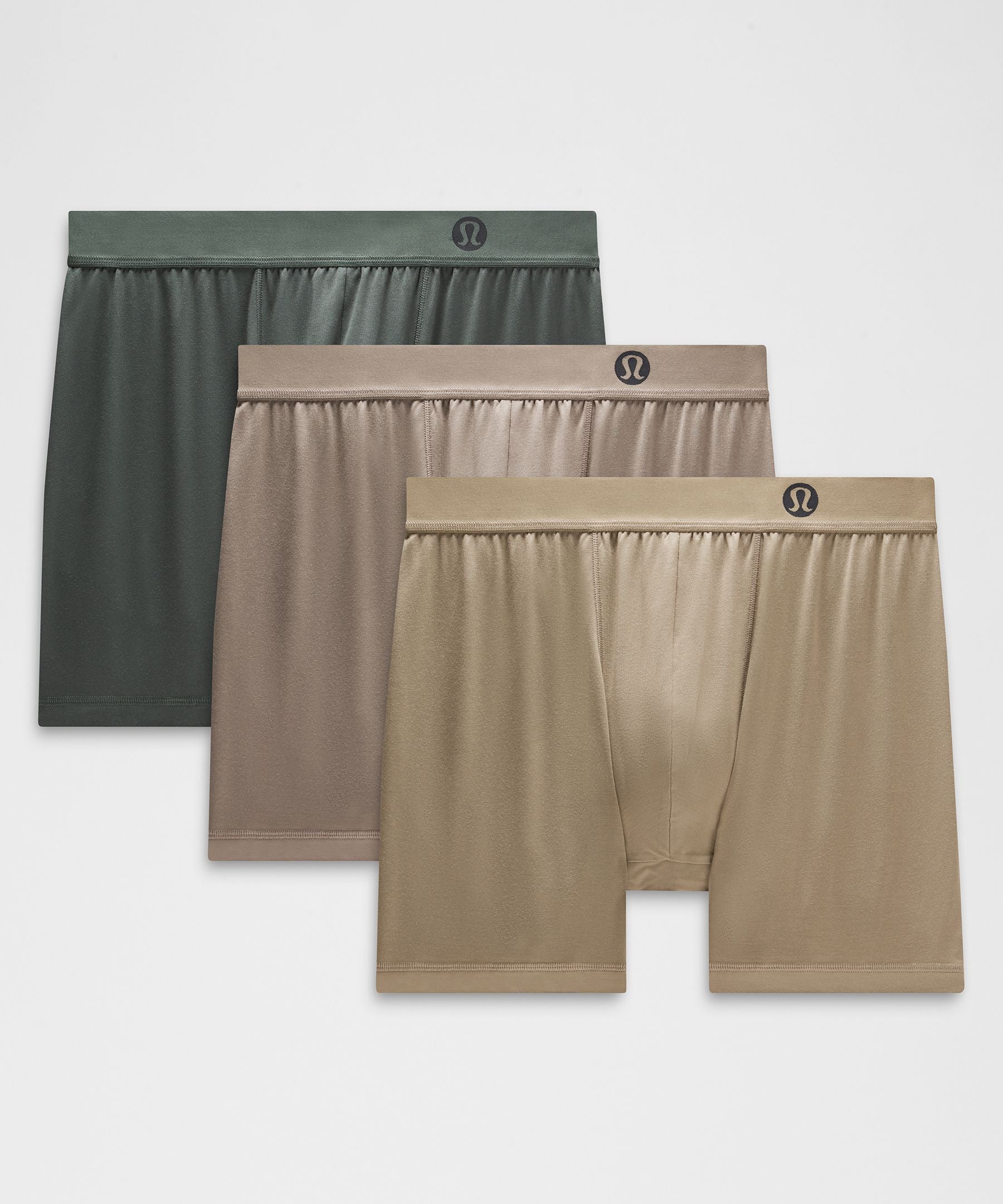 Lululemon Always In Motion Boxer 5" *3 Pack Palm Deco/Warm Ash Grey/Sheer Oak