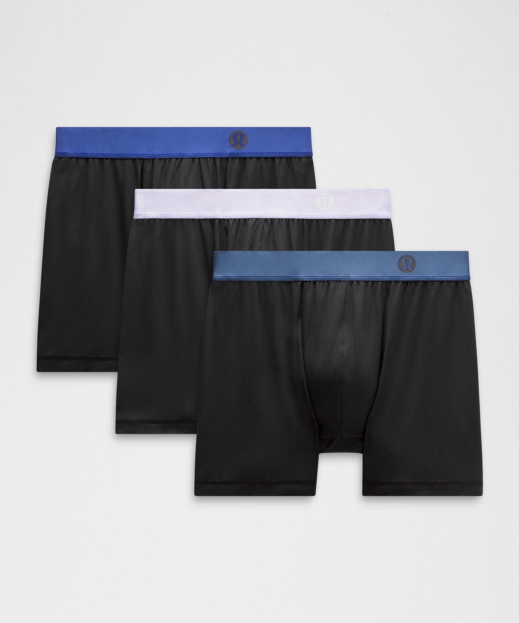 Lululemon Always In Motion Boxer 5" *3 Pack Serene Blue/Black/Blue Twill/Black/Deep Sea Blue/Black