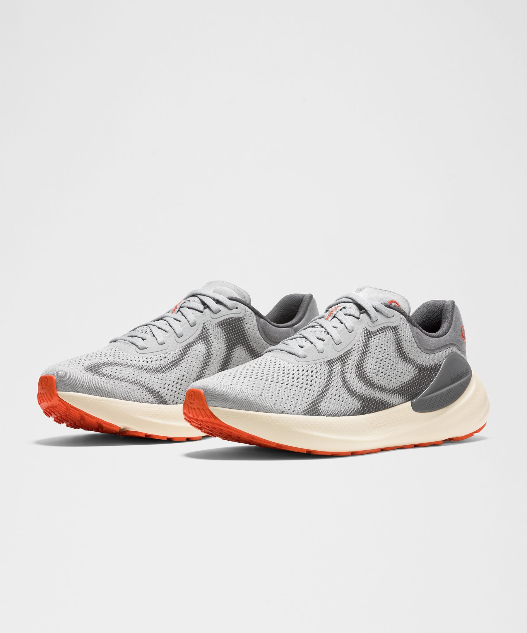 Lululemon Men's Beyondfeel Running Shoe Silver Drop/Light Ivory/Sunburst Orange