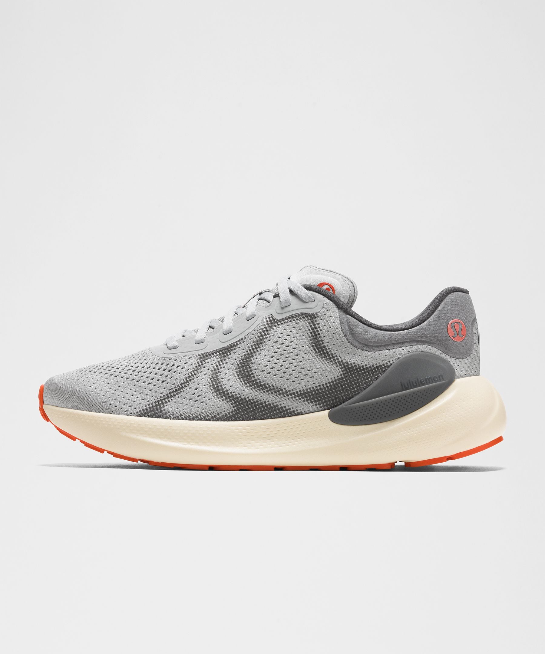 Lululemon Men's Beyondfeel Running Shoe Silver Drop/Light Ivory/Sunburst Orange