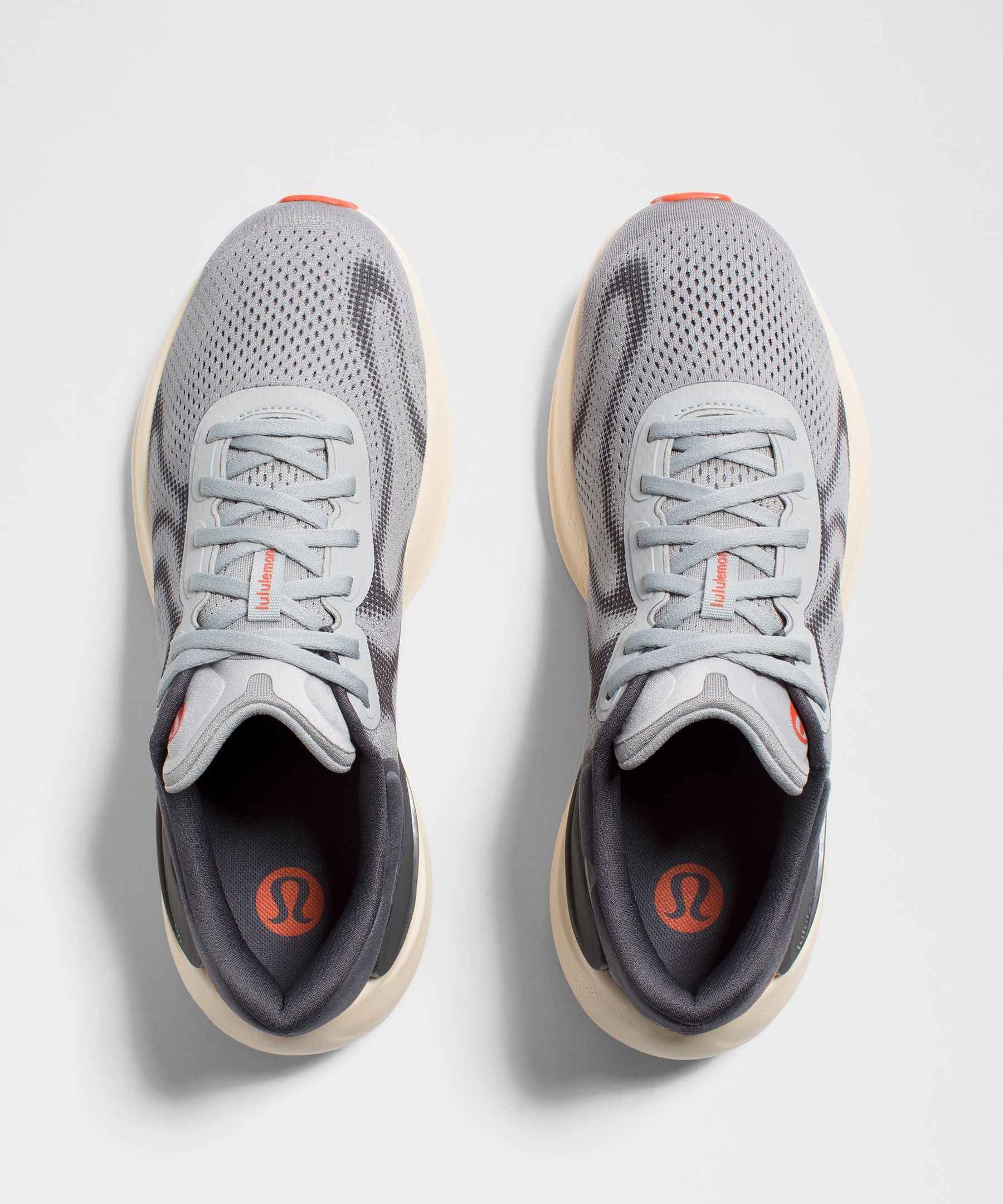 Lululemon Men's Beyondfeel Running Shoe Silver Drop/Light Ivory/Sunburst Orange