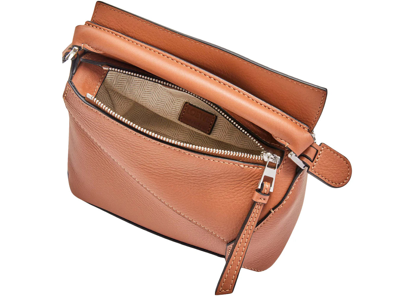 Loewe Mini Puzzle Bag In Classic Calfskin Tan