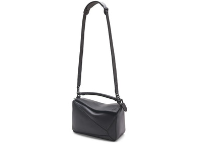 Loewe Puzzle Bag In Satin Calfskin Black